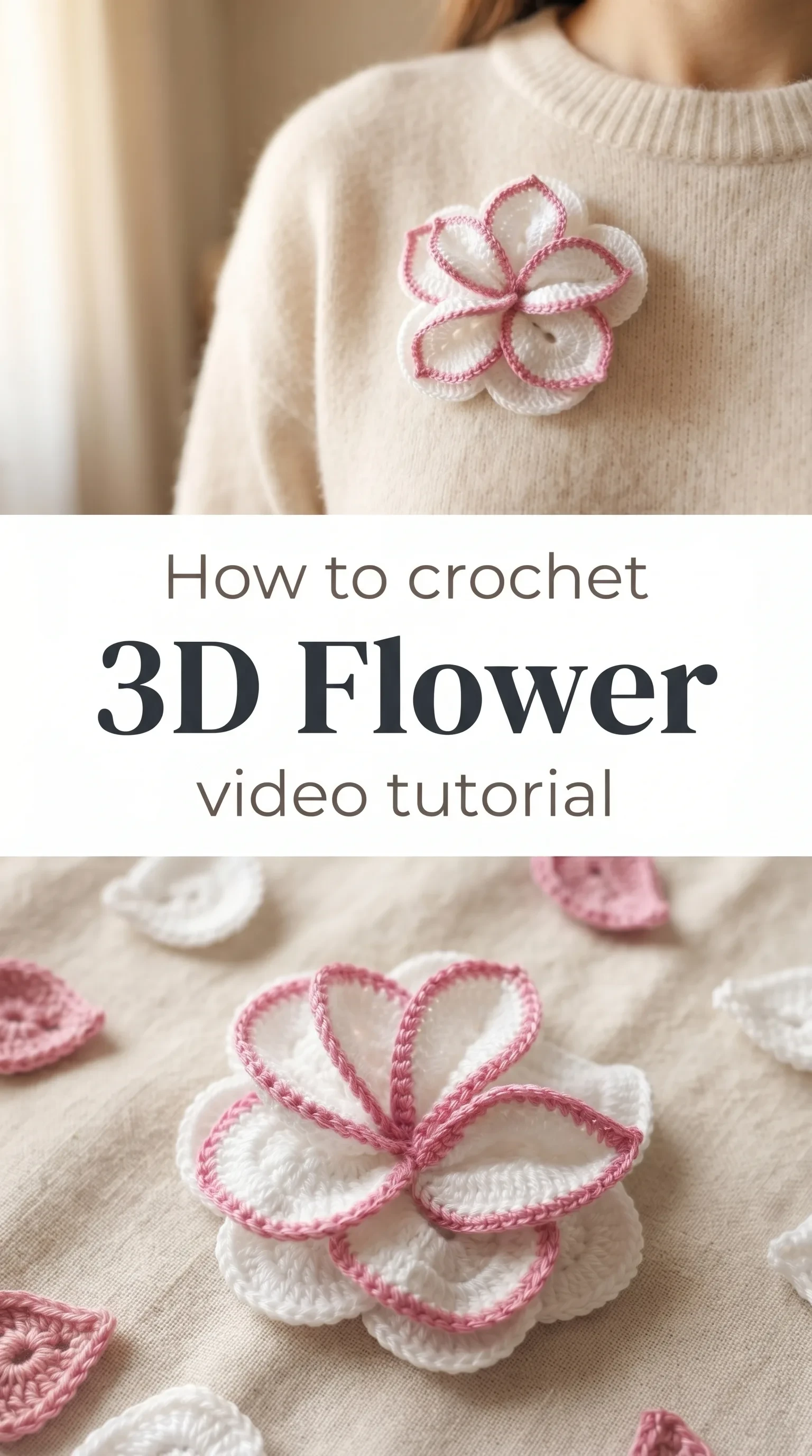Crochet 3D Flower: A Stunning Dimensional Accent