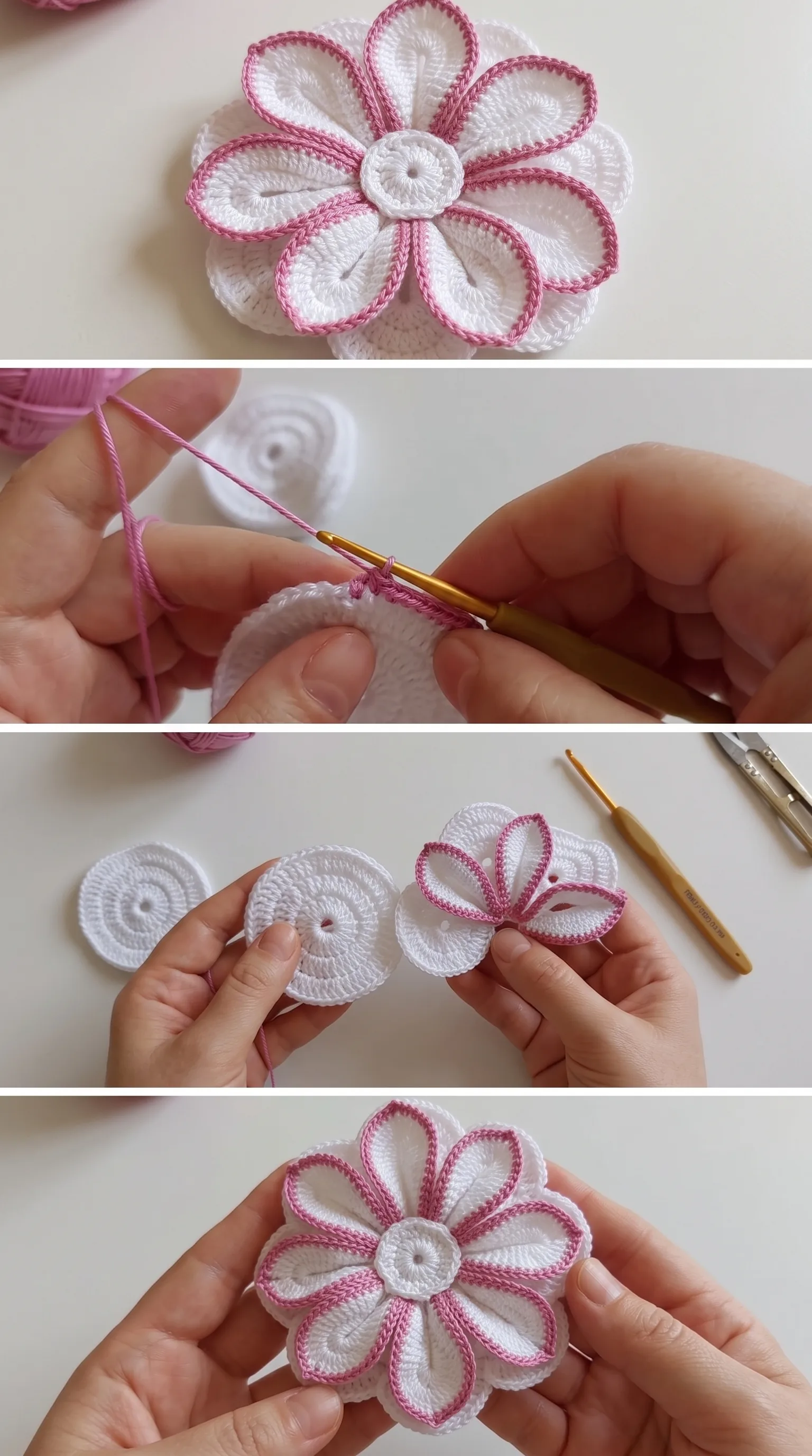 Crochet 3D Flower: A Stunning Dimensional Accent pattern