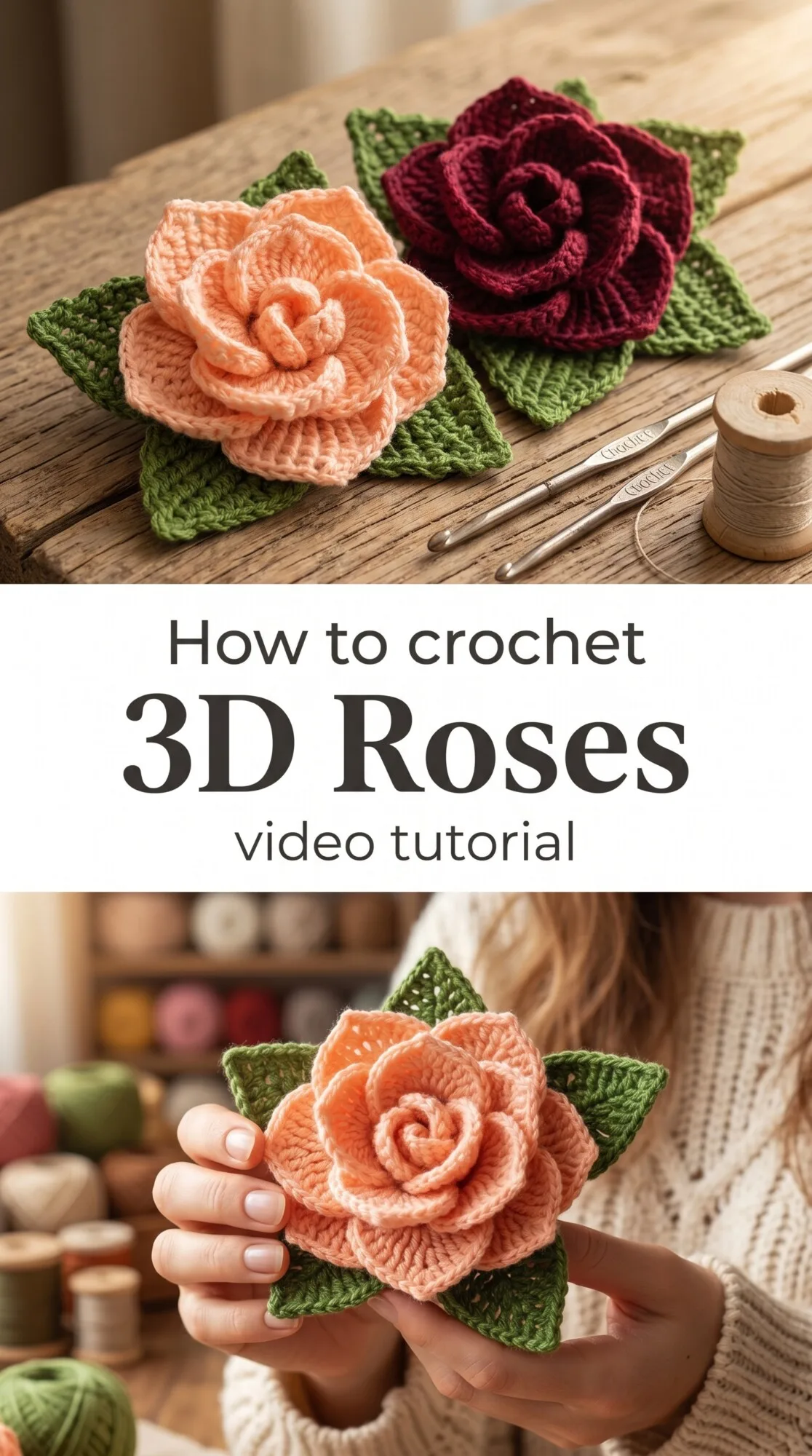 Crochet 3D Roses: A Beautiful Dimensional Bloom