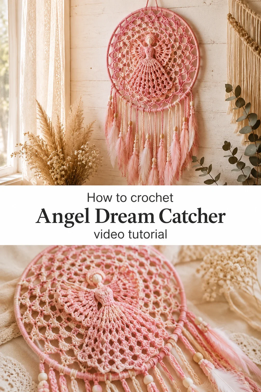 Crochet Angel Dream Catcher: A Delicate Boho Treasure