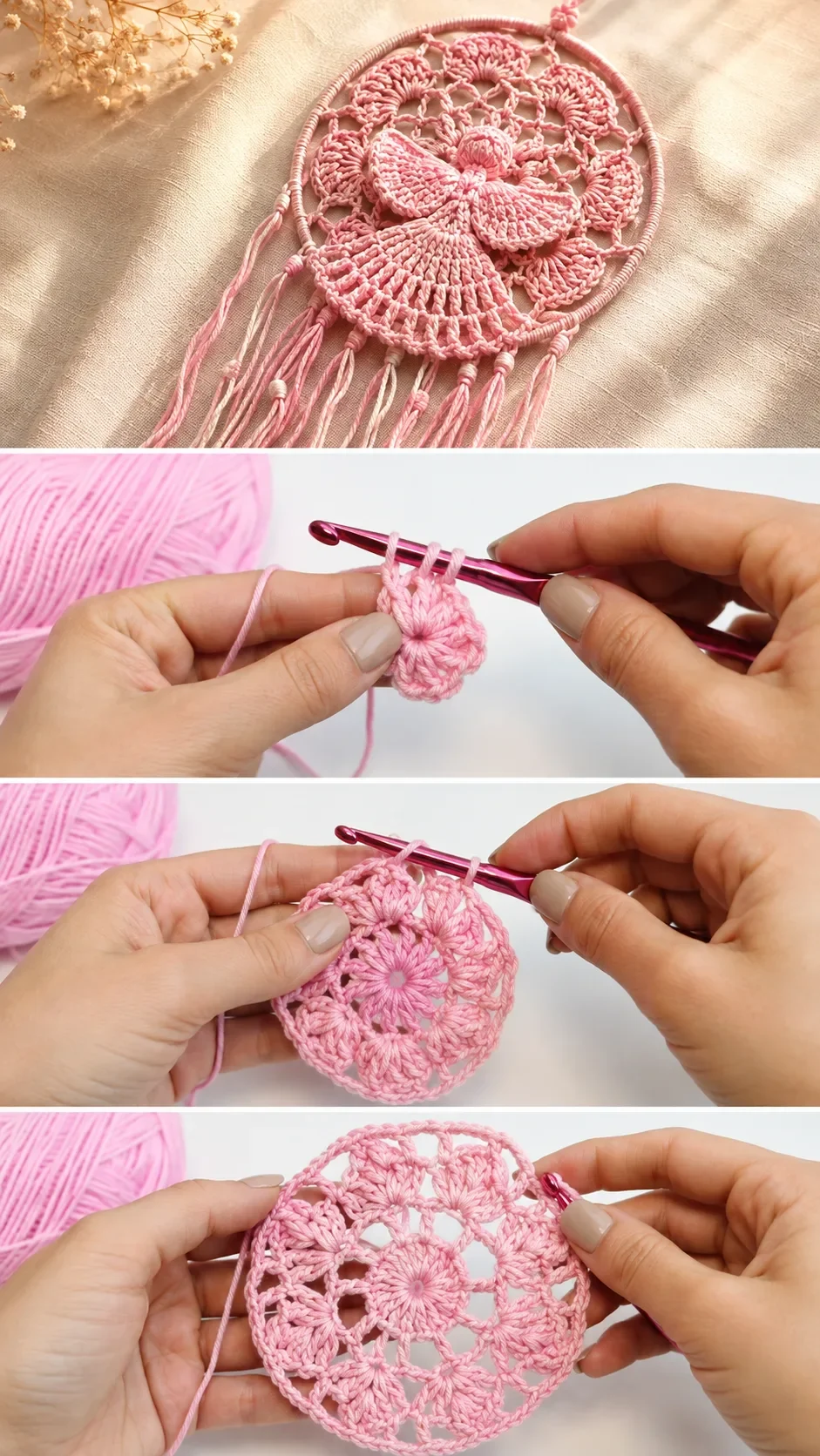 Crochet Angel Dream Catcher: A Delicate Boho Treasure pattern