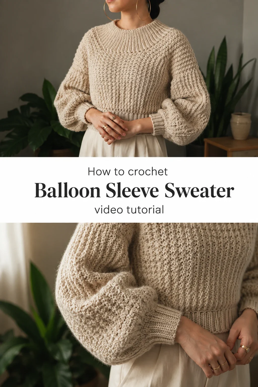 Crochet Balloon Sleeve Sweater: A Chic Timeless Staple