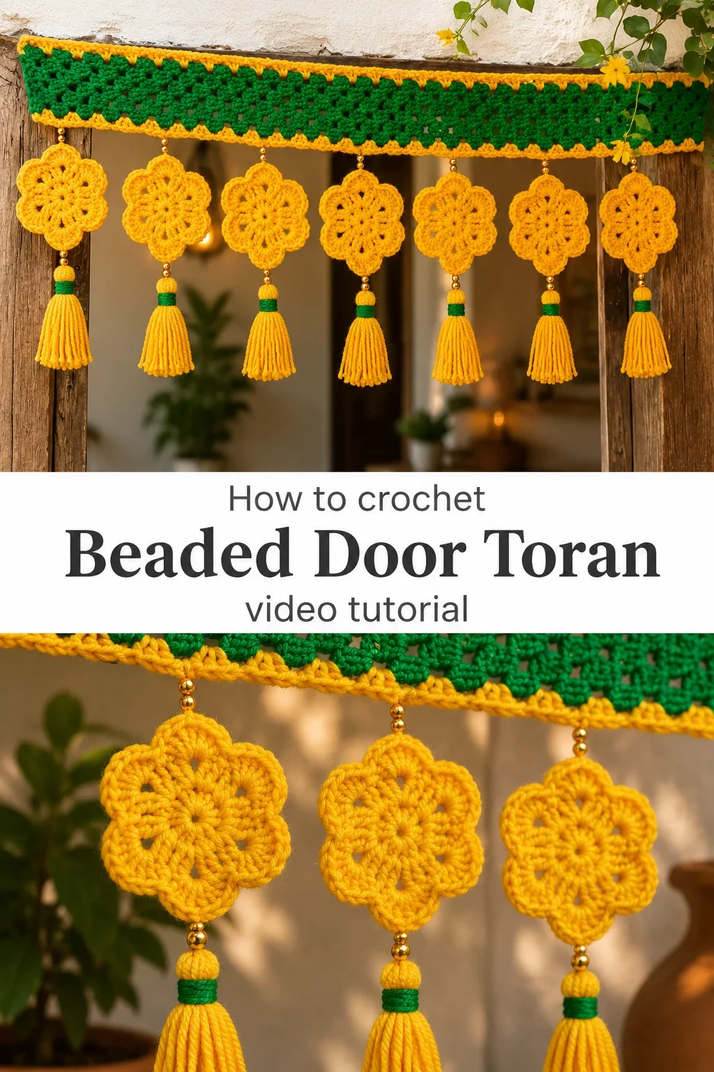 Crochet Beaded Door Toran: A Vibrant Festive Accent