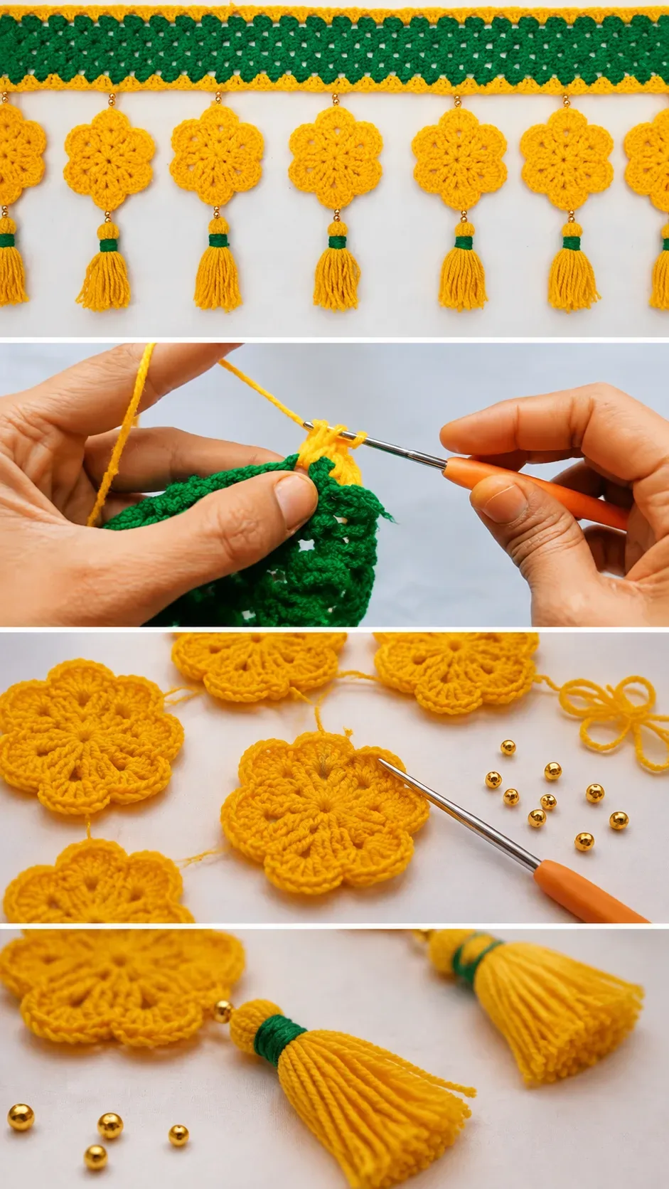 Crochet Beaded Door Toran: A Vibrant Festive Accent pattern