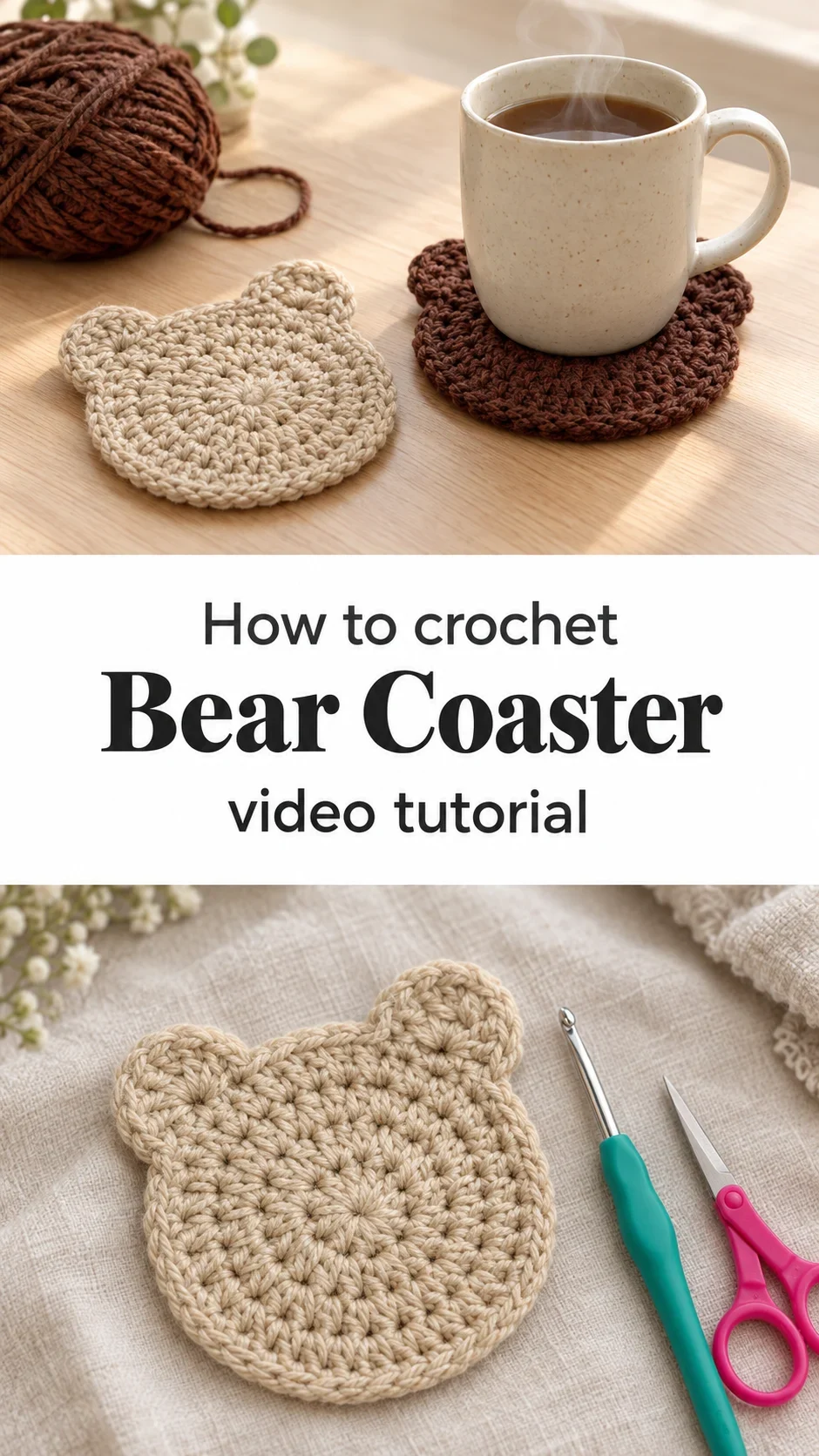 Crochet Bear Coaster: A Charming Handmade Accent