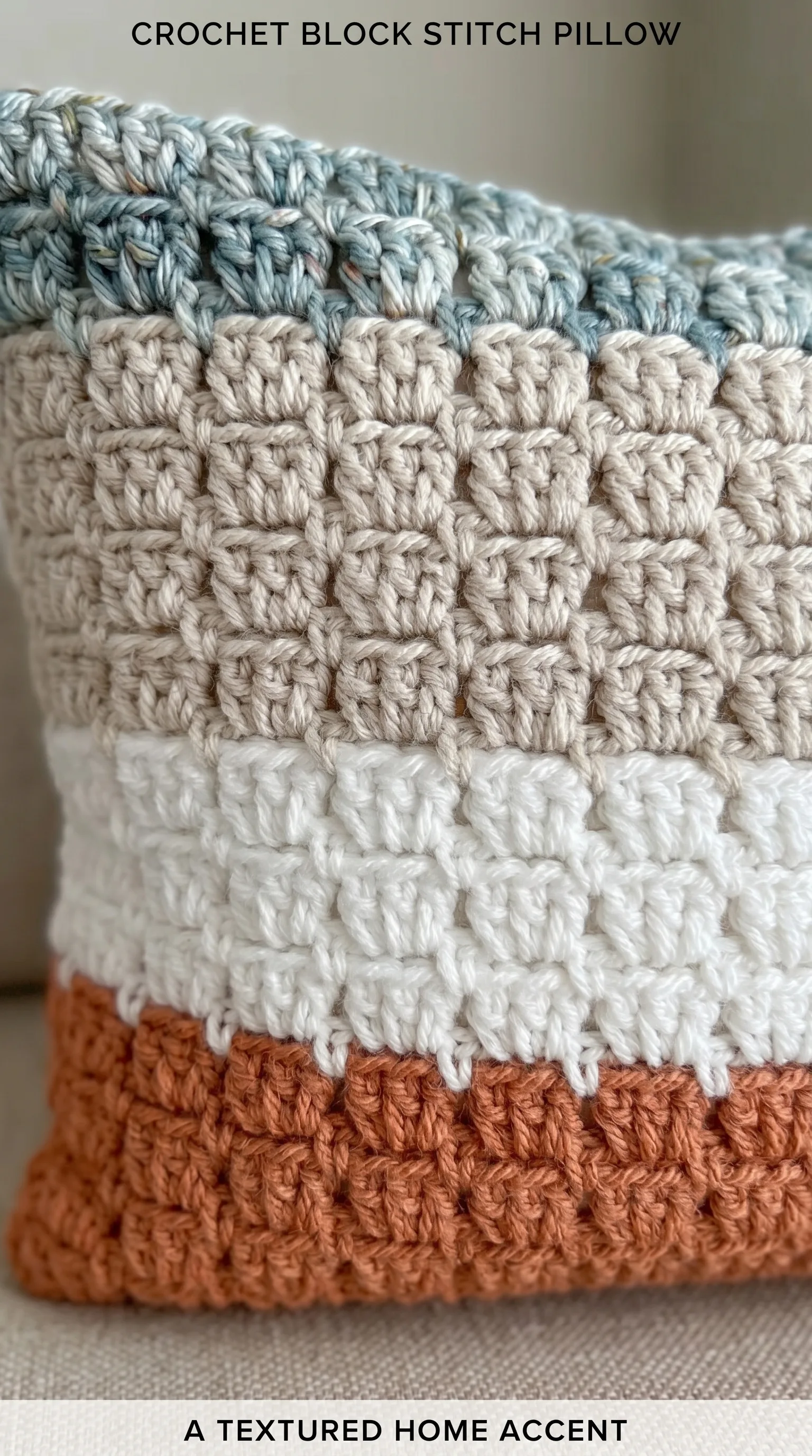 Crochet Block Stitch Pillow: A Textured Home Accent
