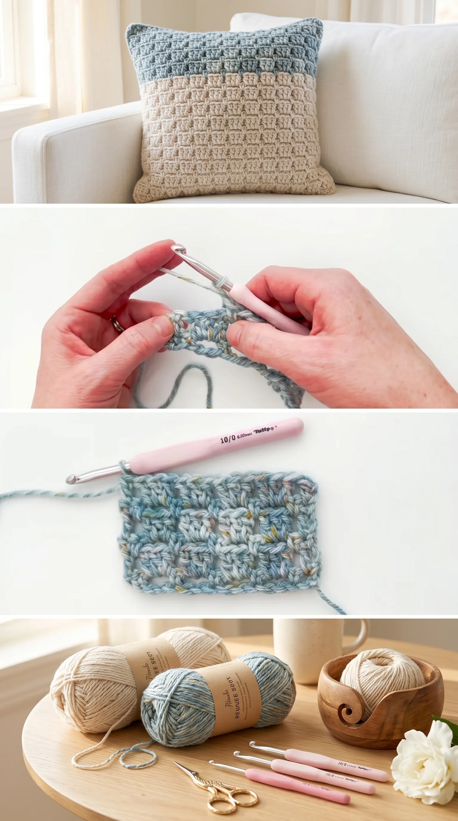 Crochet Block Stitch Pillow: A Textured Home Accent pattern