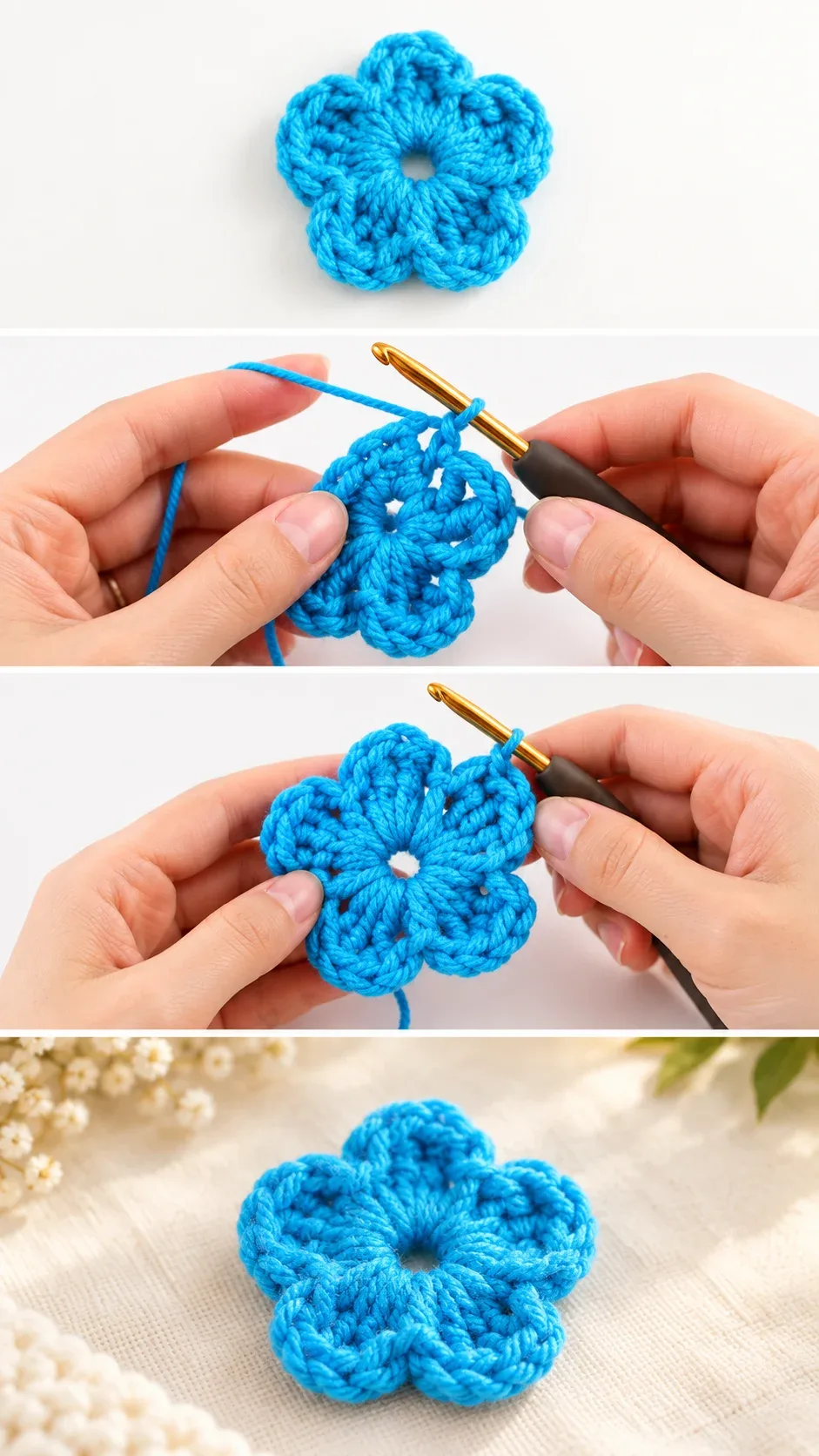 Crochet Bloom Flower: A Charming Handmade Accent pattern