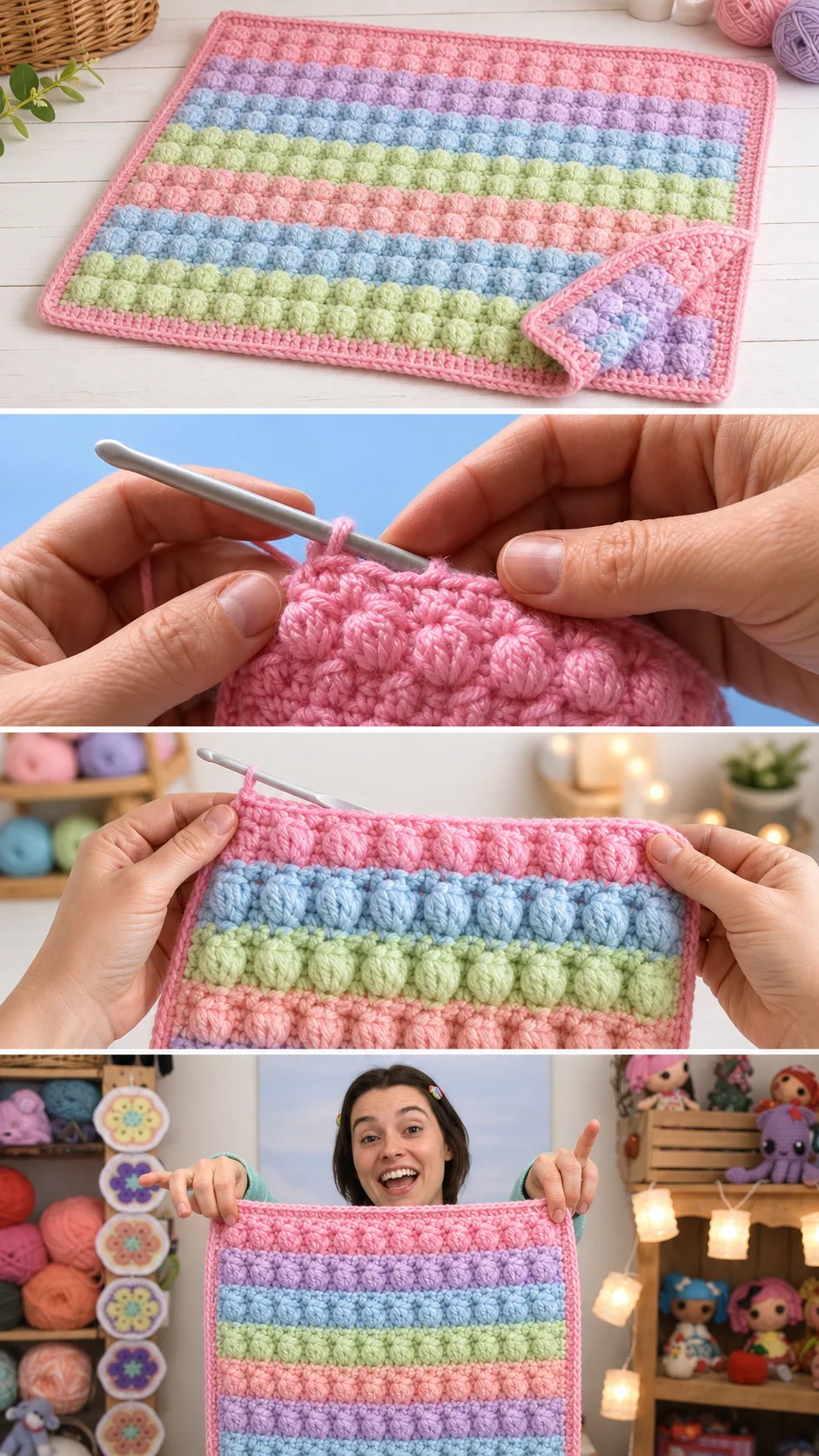 Crochet Bobble Baby Blanket: A Sweet and Snuggly Treasure pattern