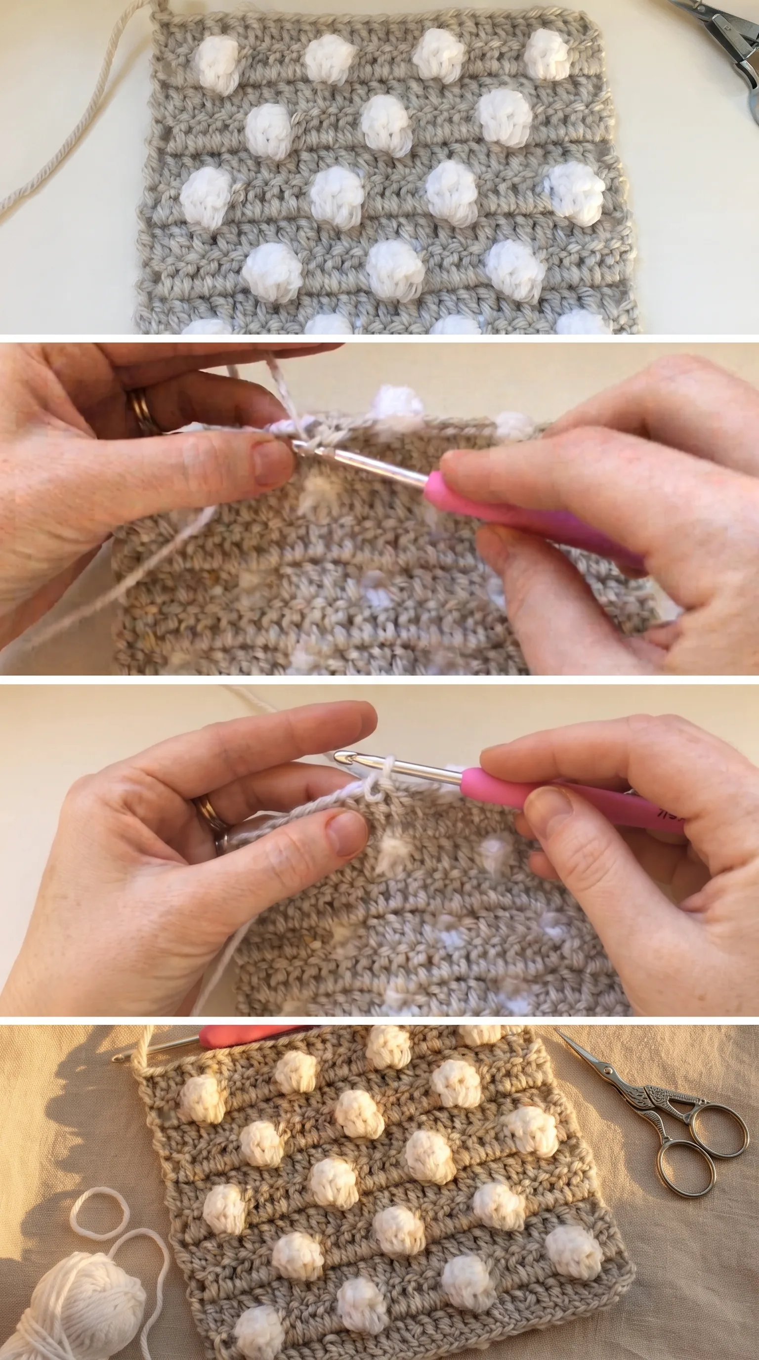 Crochet Bobble Stitch: A Colorful Texture Technique pattern