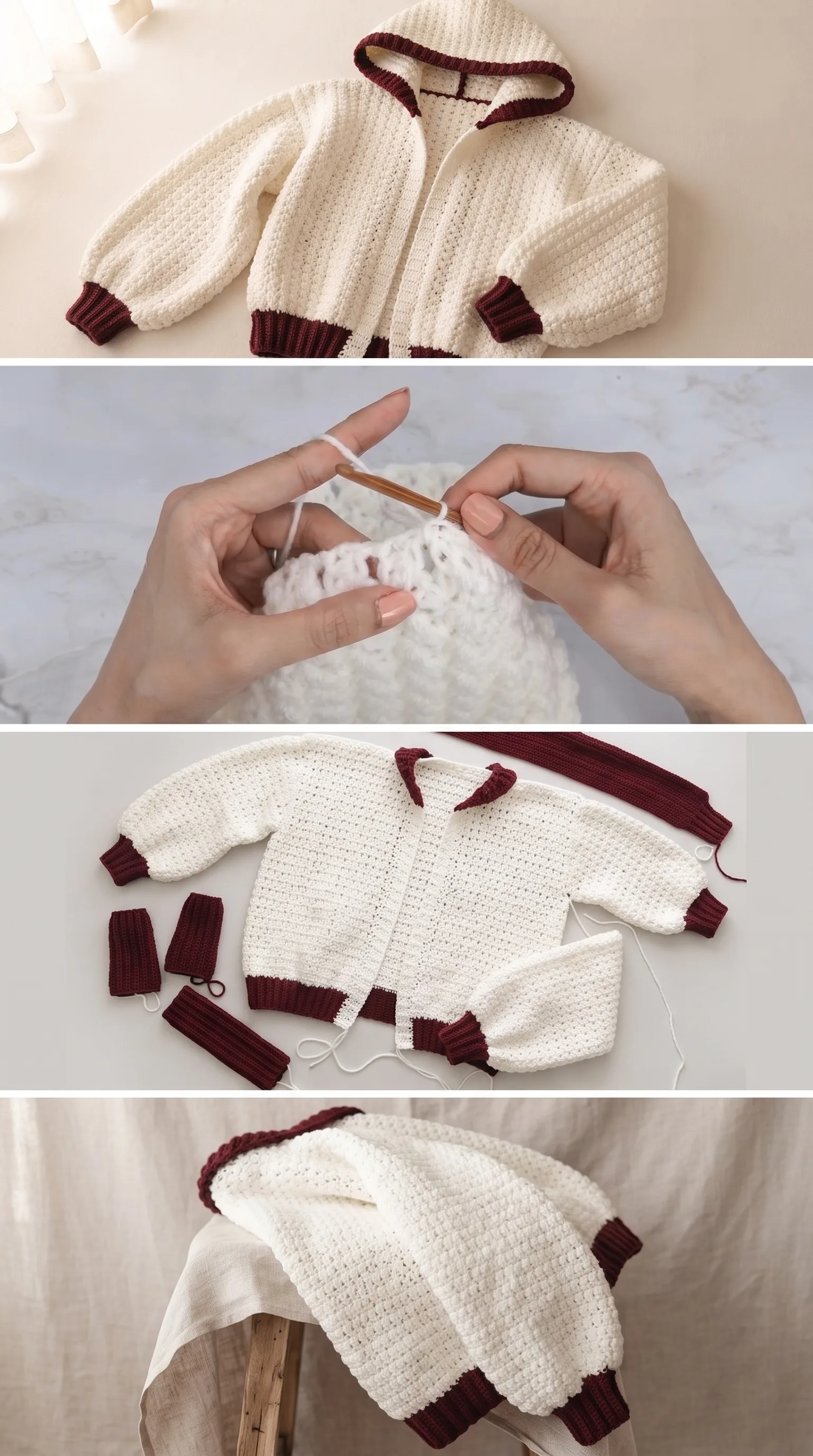 Crochet Bomber Hoodie: A Trendy Layering Essential pattern
