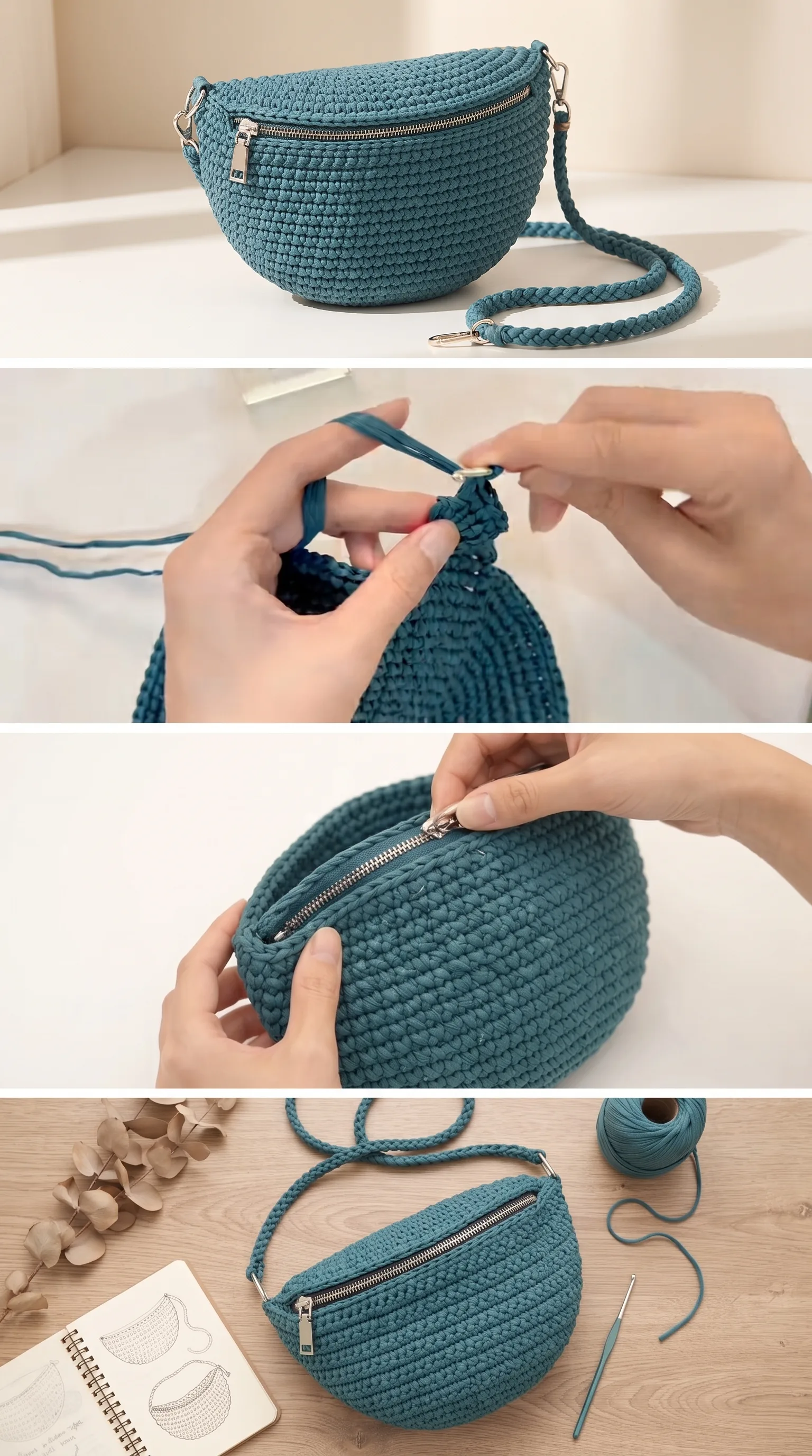 Crochet Bottega Veneta Waist Bag: A Chic Fashion Statement pattern