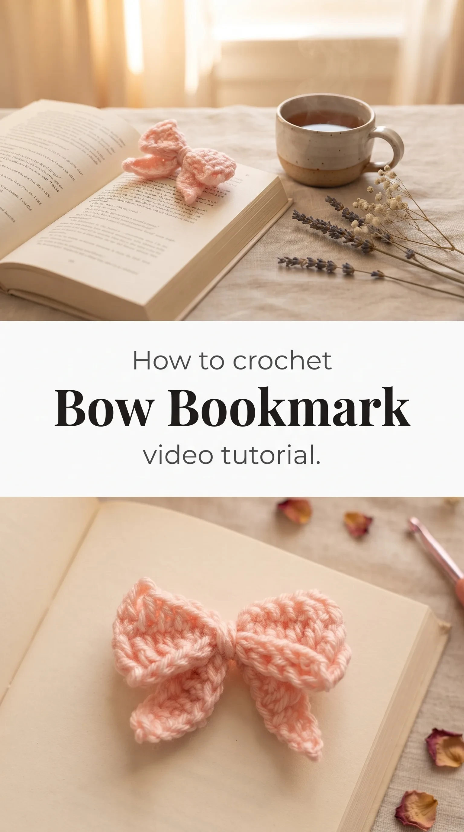 Crochet Bow Bookmark: A Charming Reading Companion