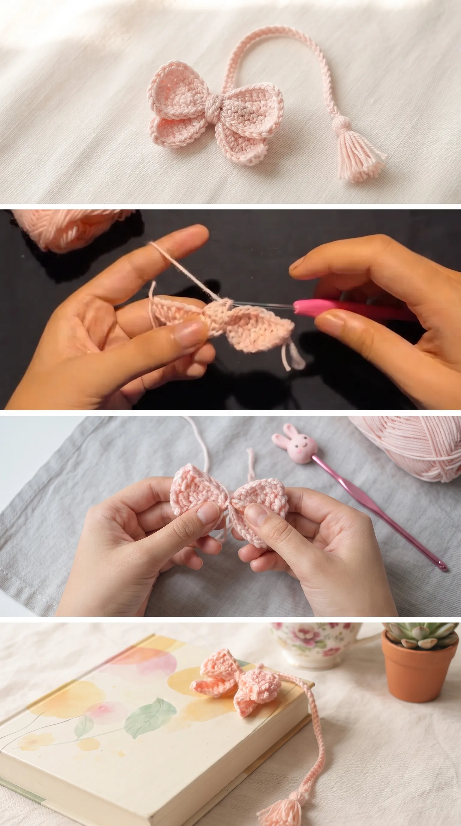Crochet Bow Bookmark: A Charming Reading Companion pattern