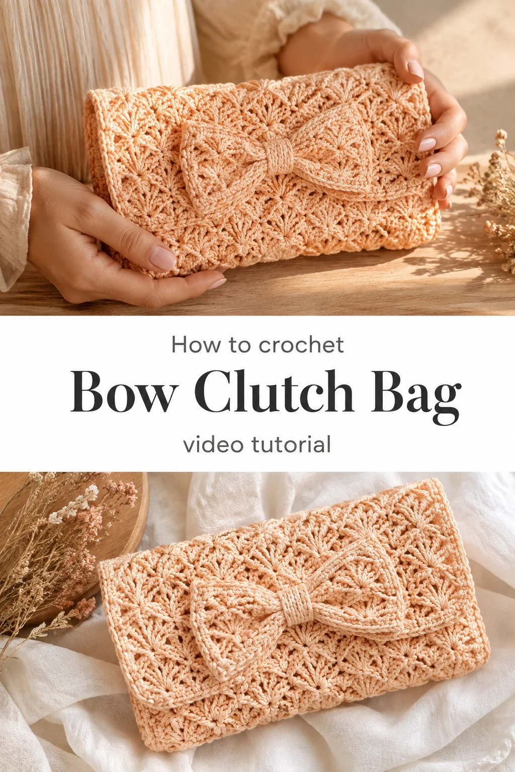 Crochet Bow Clutch Bag: A Chic and Feminine Accent