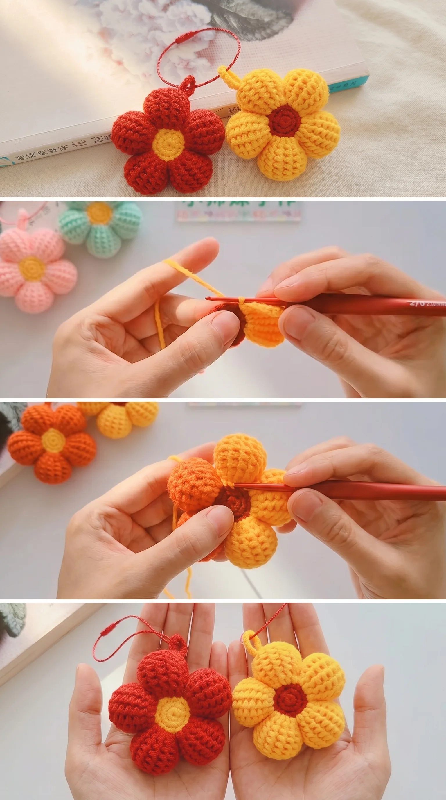 Crochet Bubble Flower Charm: A Cheerful Handmade Accent pattern