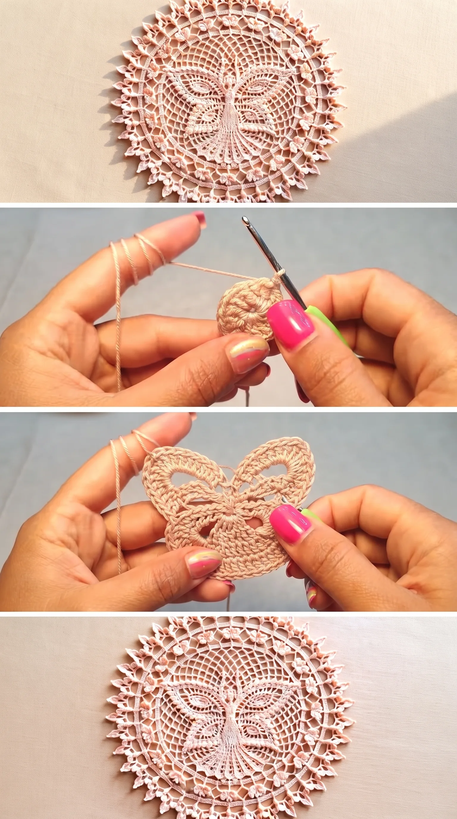 Crochet Butterfly Mandala: A Delicate Decorative Piece pattern
