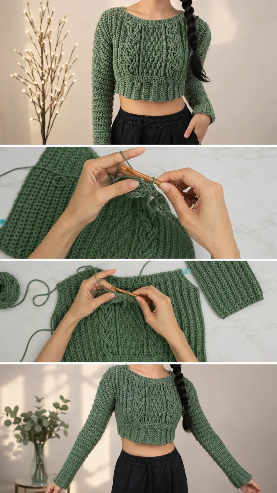 Crochet Cable Hoodie: A Bold and Cozy Statement pattern