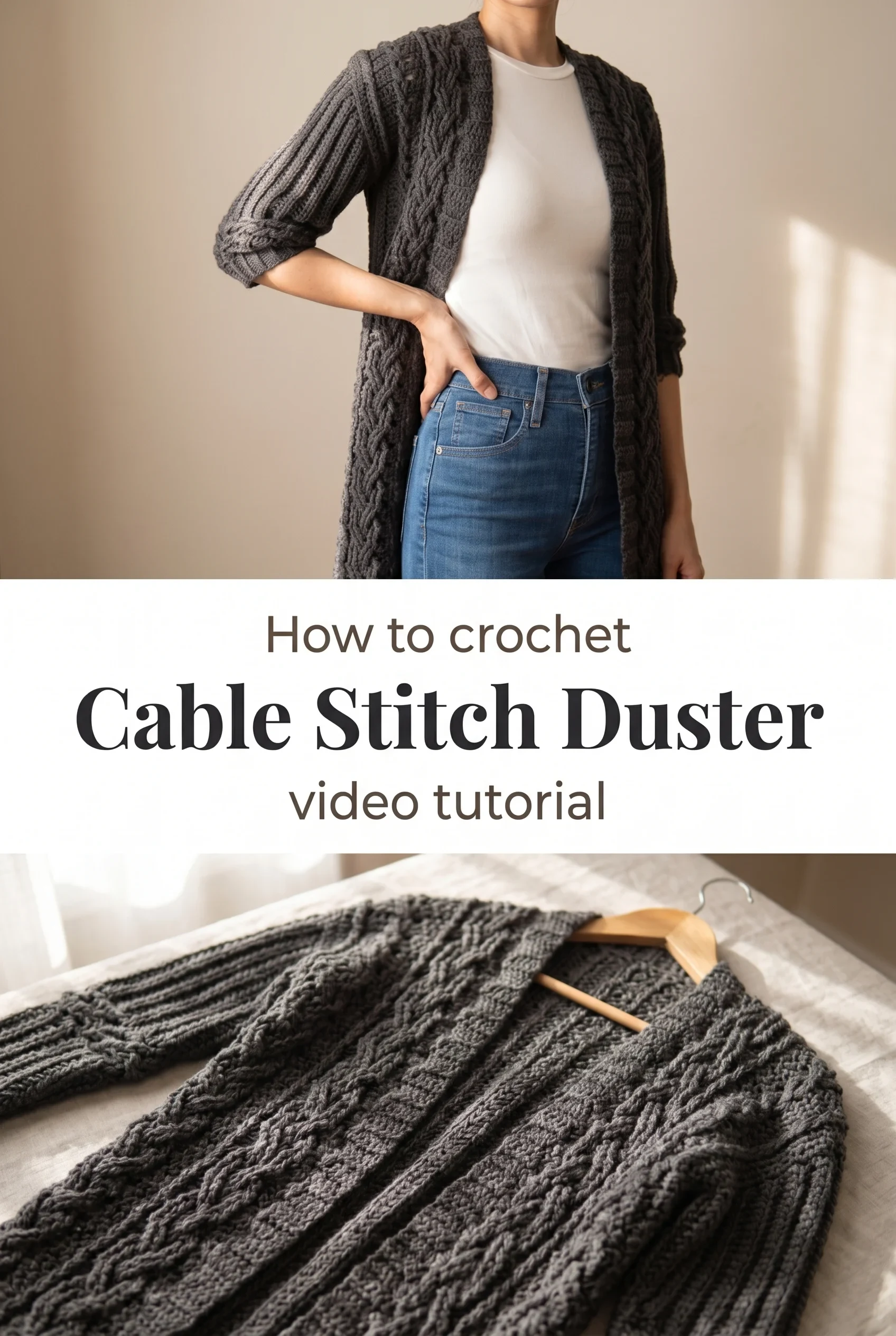 Crochet Cable Stitch Duster: A Timeless Layering Piece