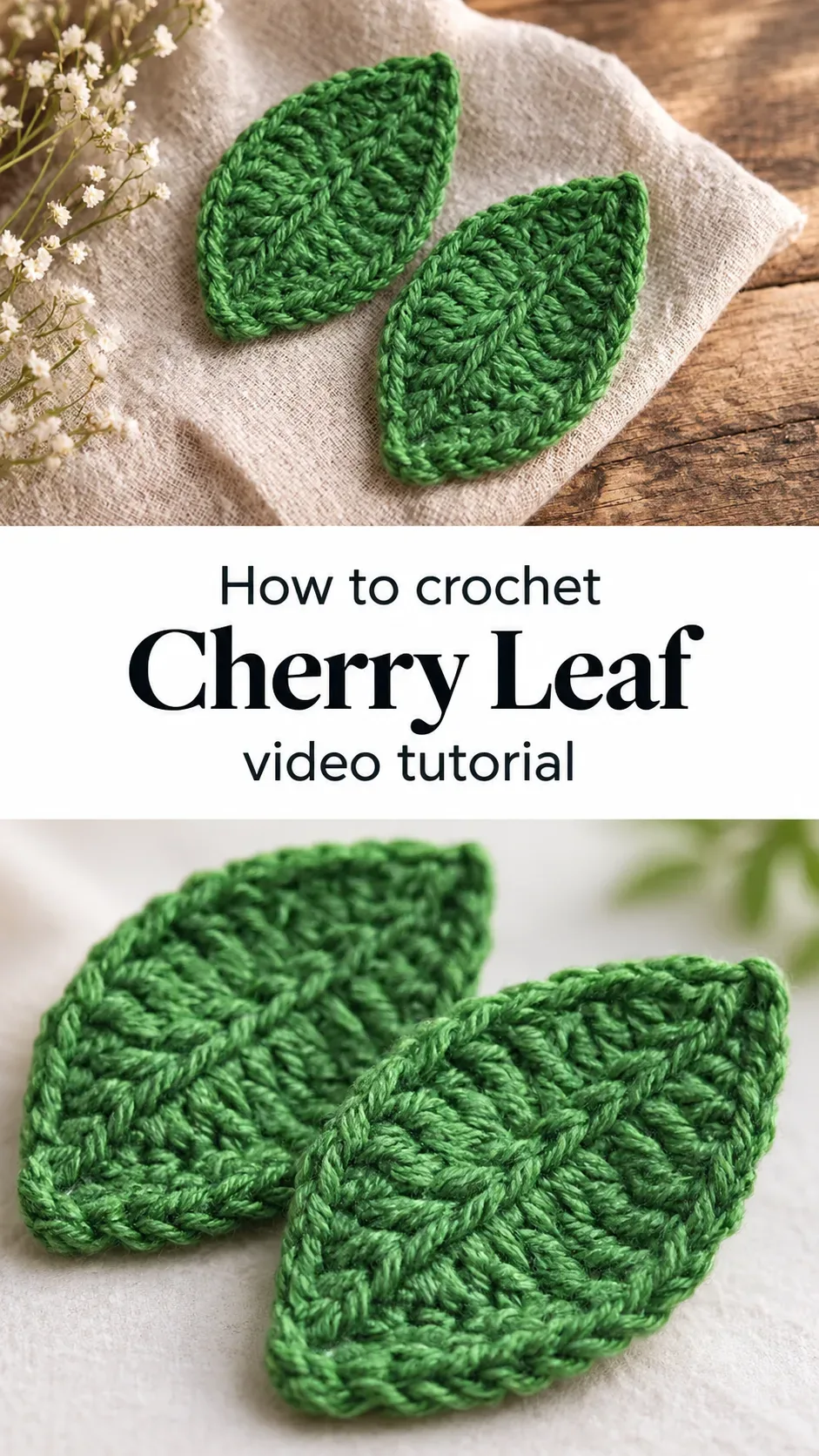 Crochet Cherry Leaf: A Delicate Natural Accent