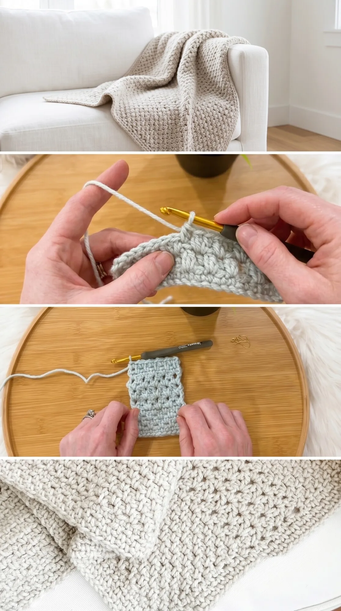 Crochet Cobblestone Blanket: A Textured Cozy Essential pattern