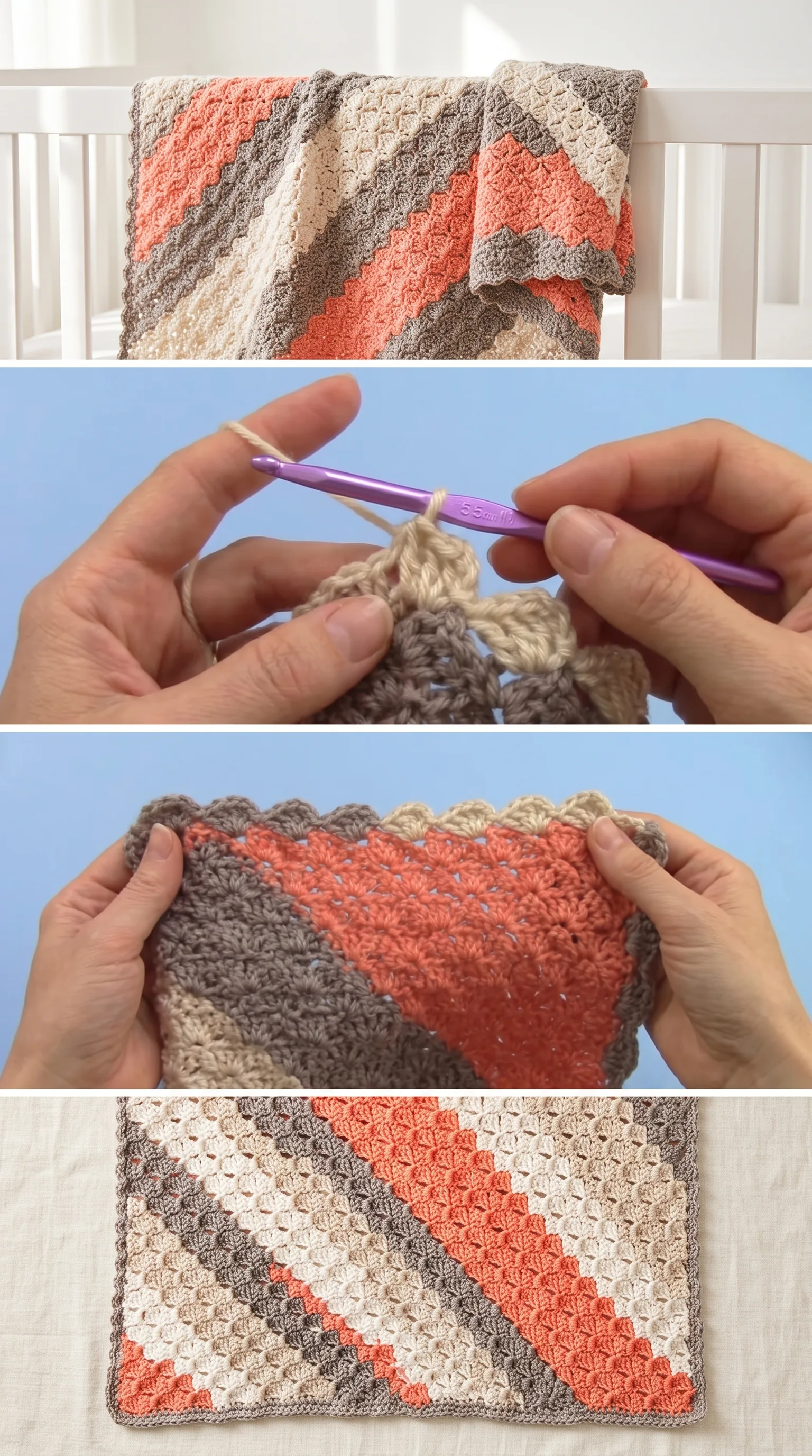 Crochet Corner Baby Blanket: A Timeless Nursery Essential pattern