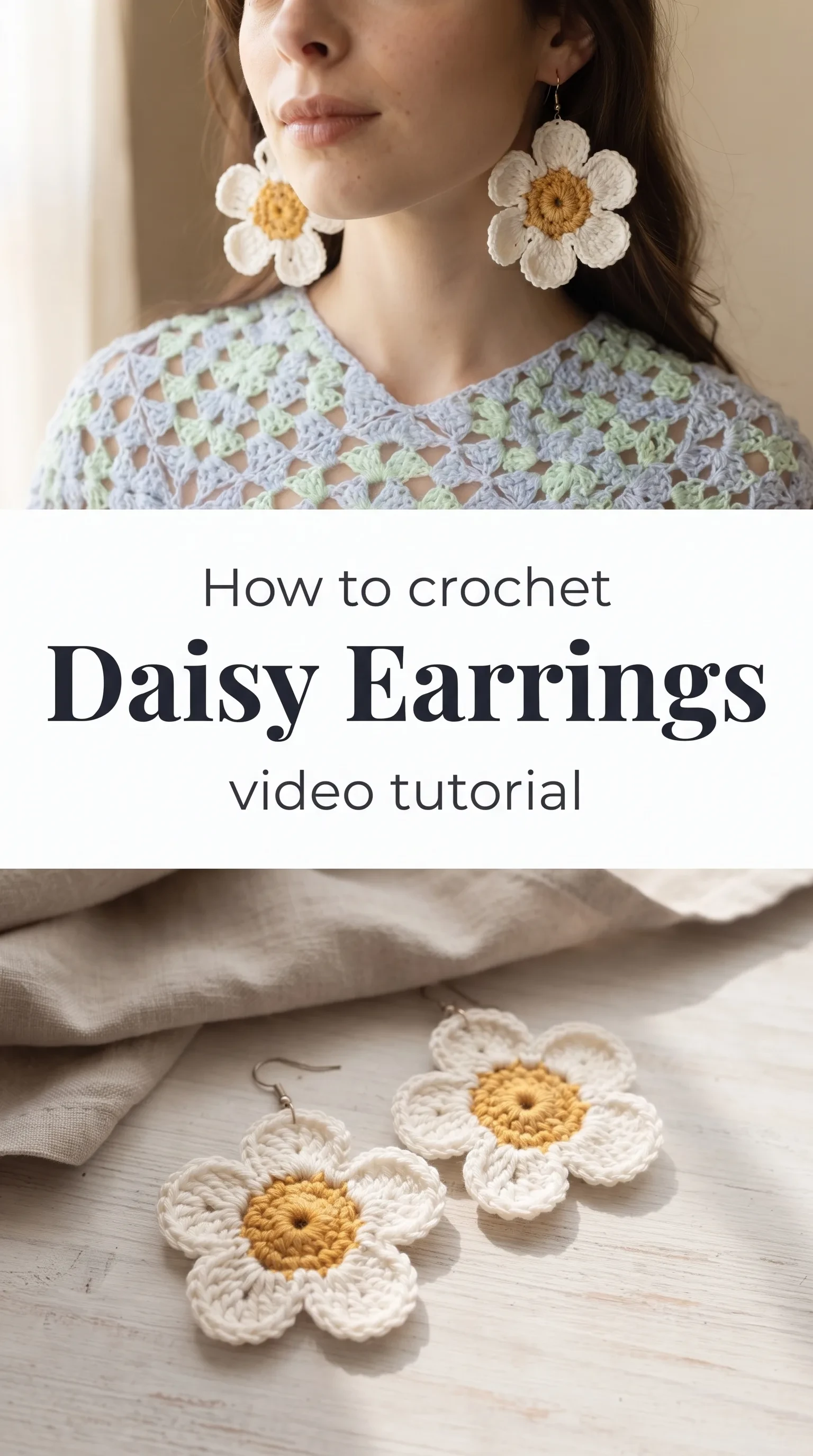 Crochet Daisy Earrings: A Delicate Floral Accessory