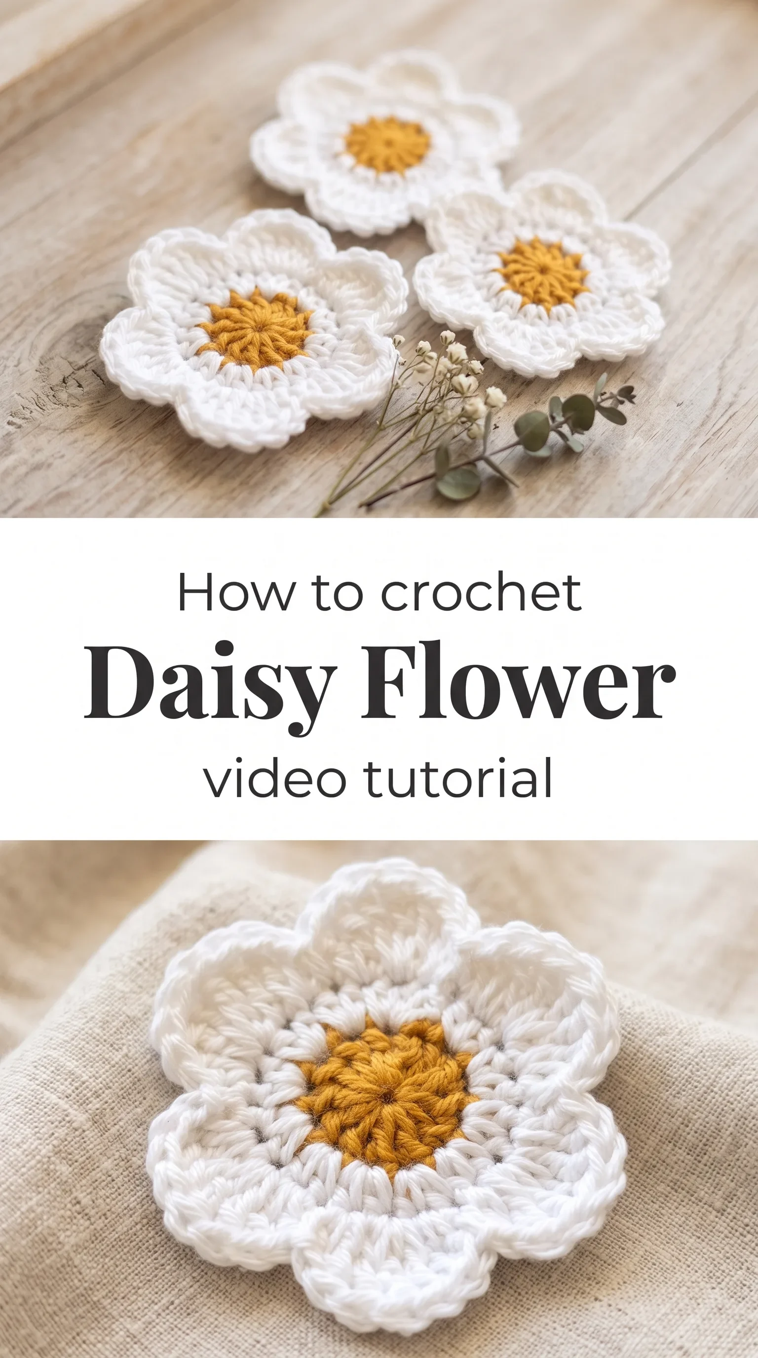 Crochet Daisy Flower: A Charming Floral Accent