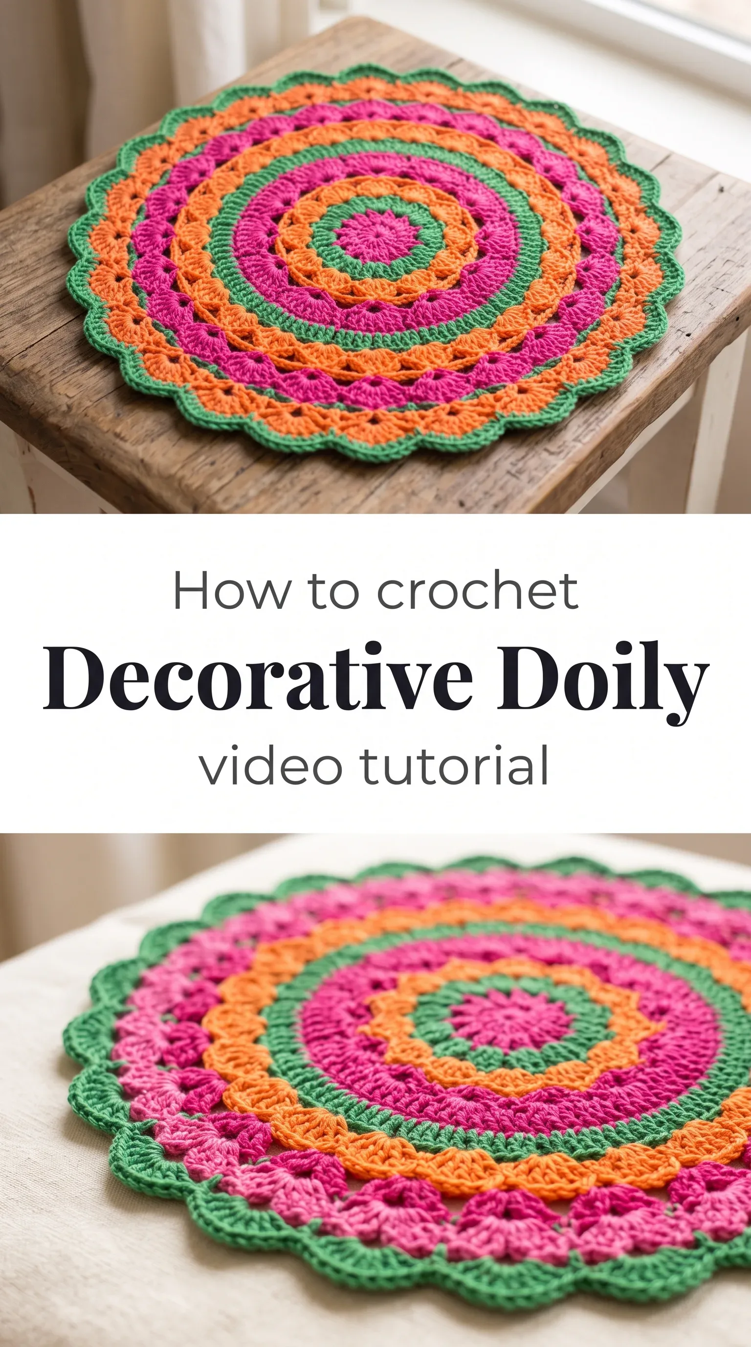 Crochet Decorative Doily: A Vibrant Handmade Accent