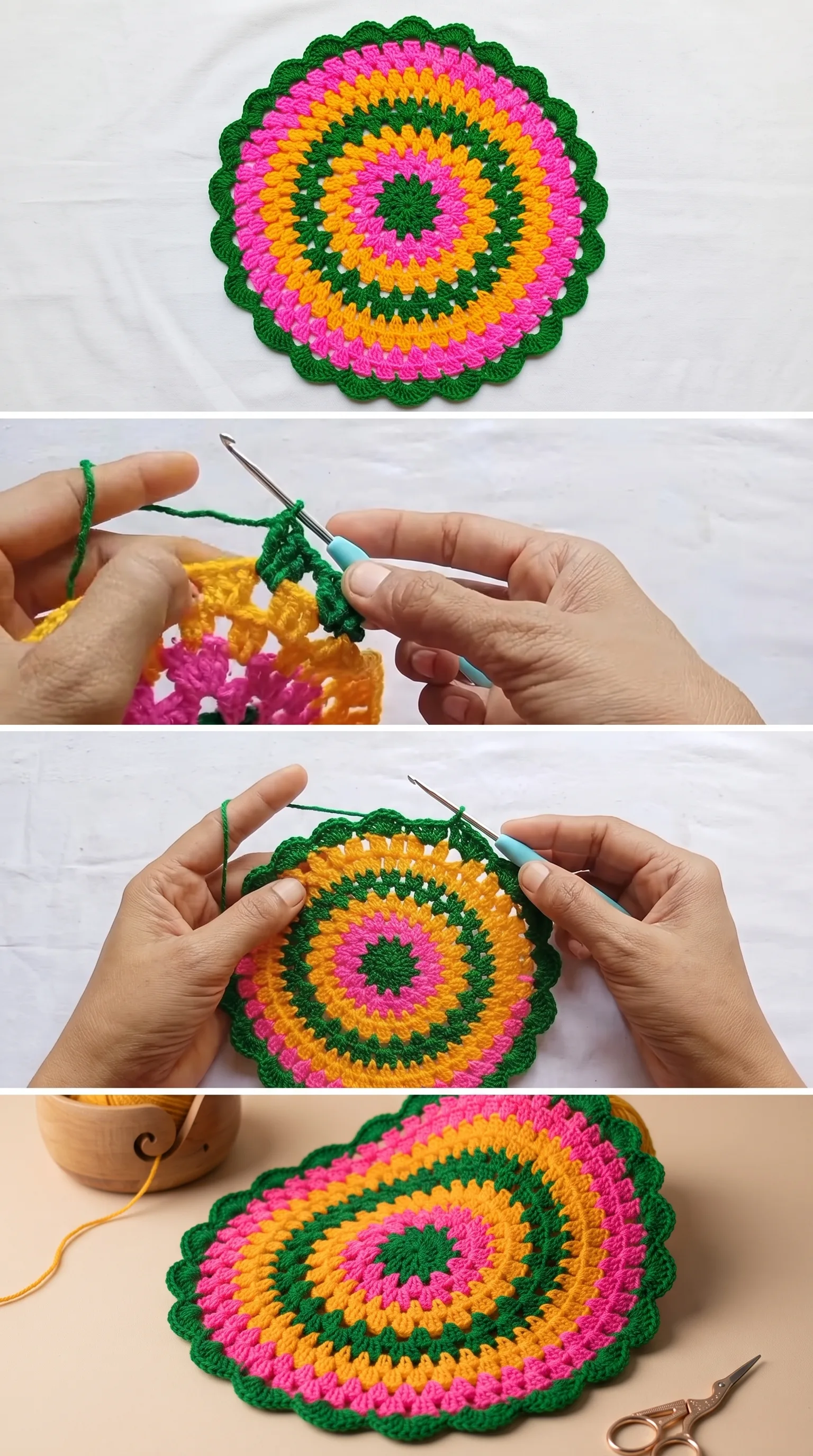 Crochet Decorative Doily: A Vibrant Handmade Accent pattern