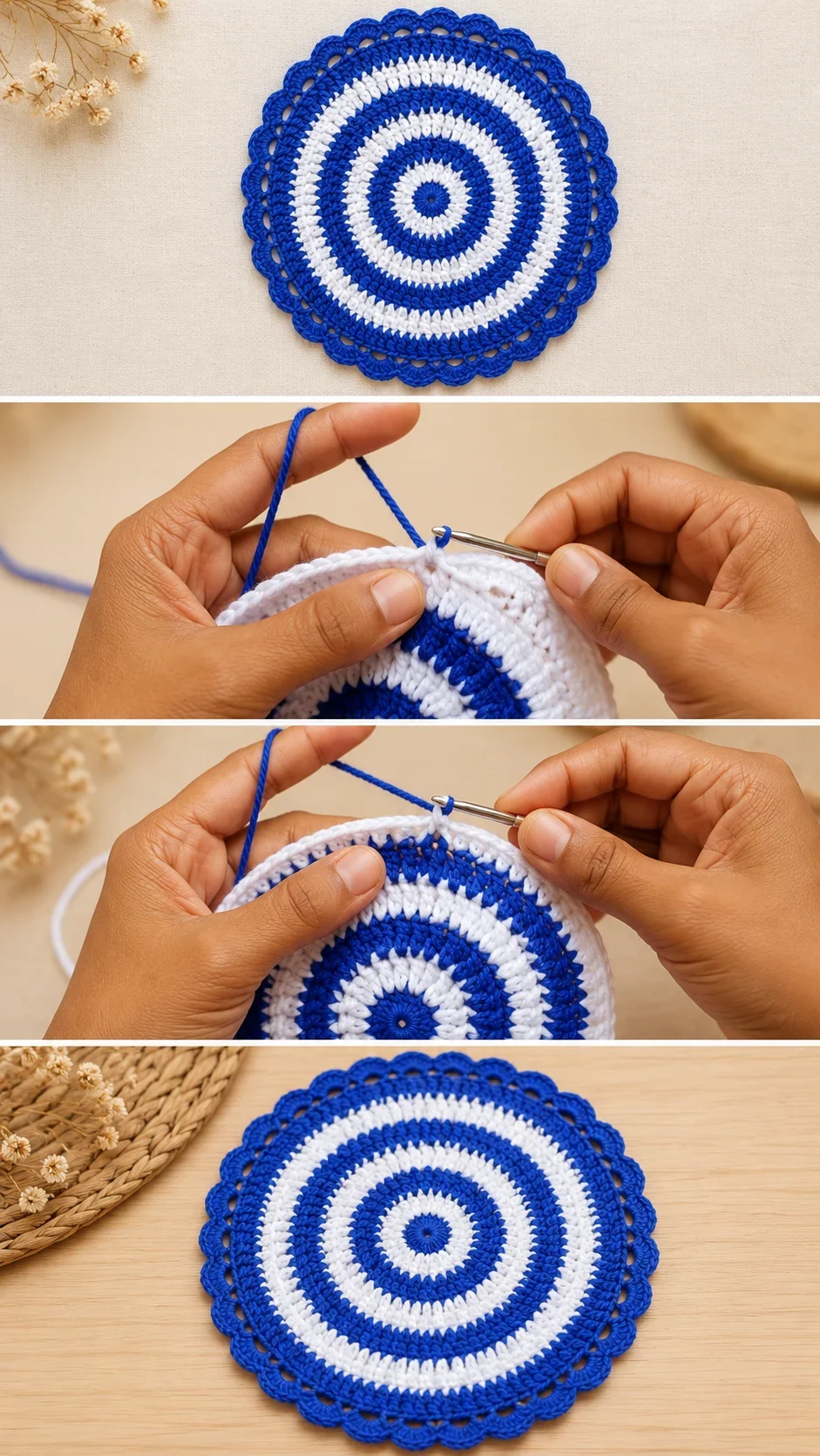 Crochet Decorative Handkerchief: A Delicate Woolen Accent pattern