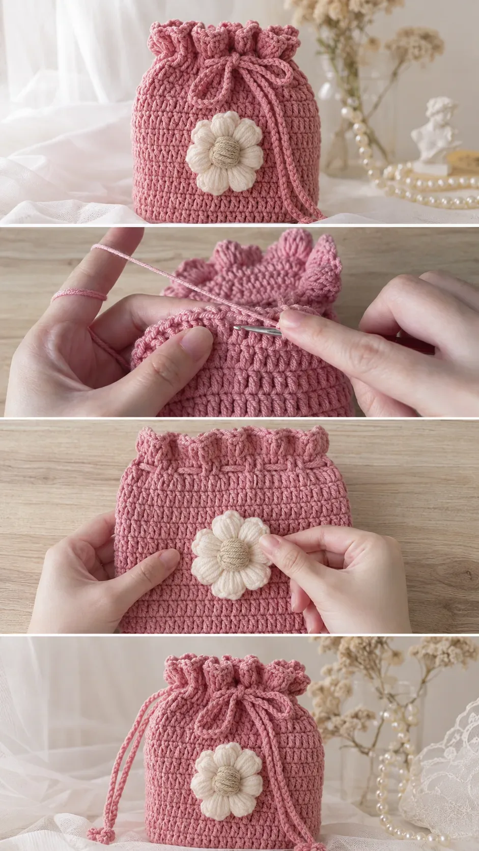 Crochet Drawstring Pouch: A Charming Handmade Treasure pattern