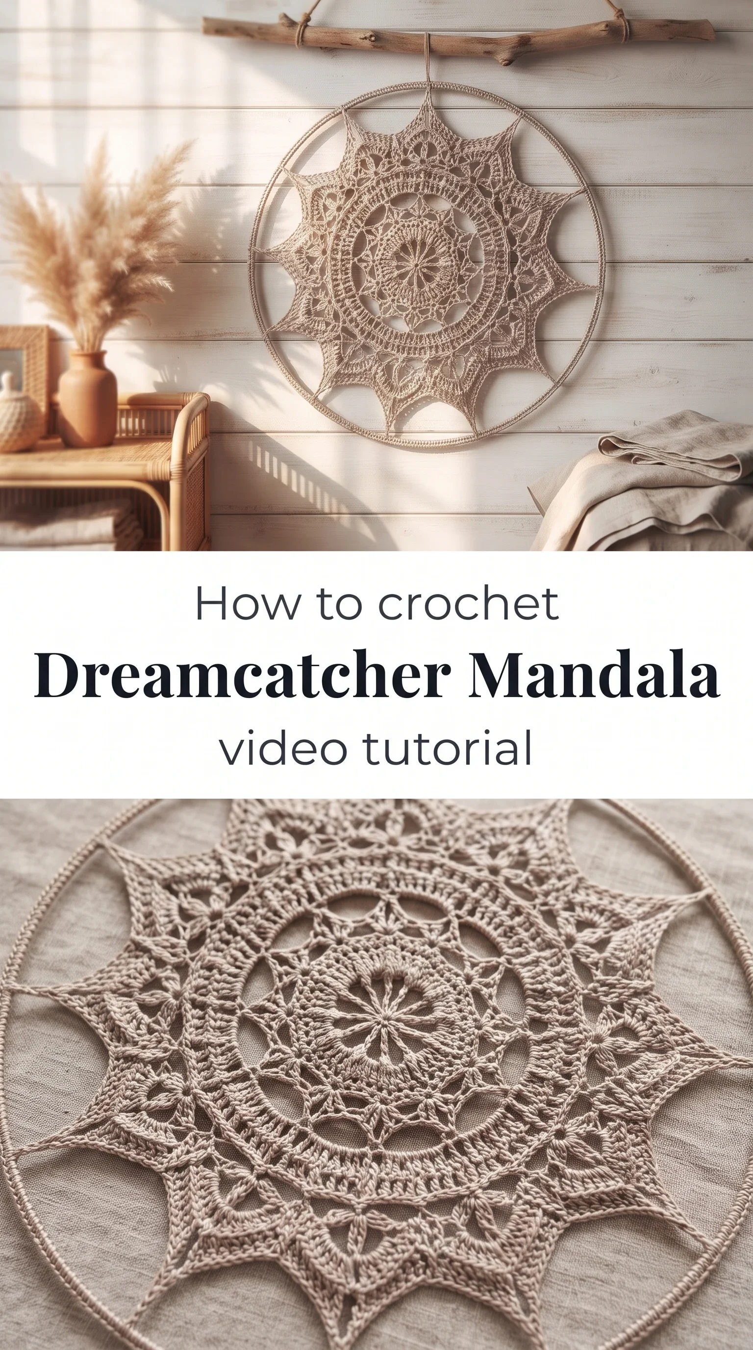 Crochet Dreamcatcher Mandala: A Delicate Boho Accent