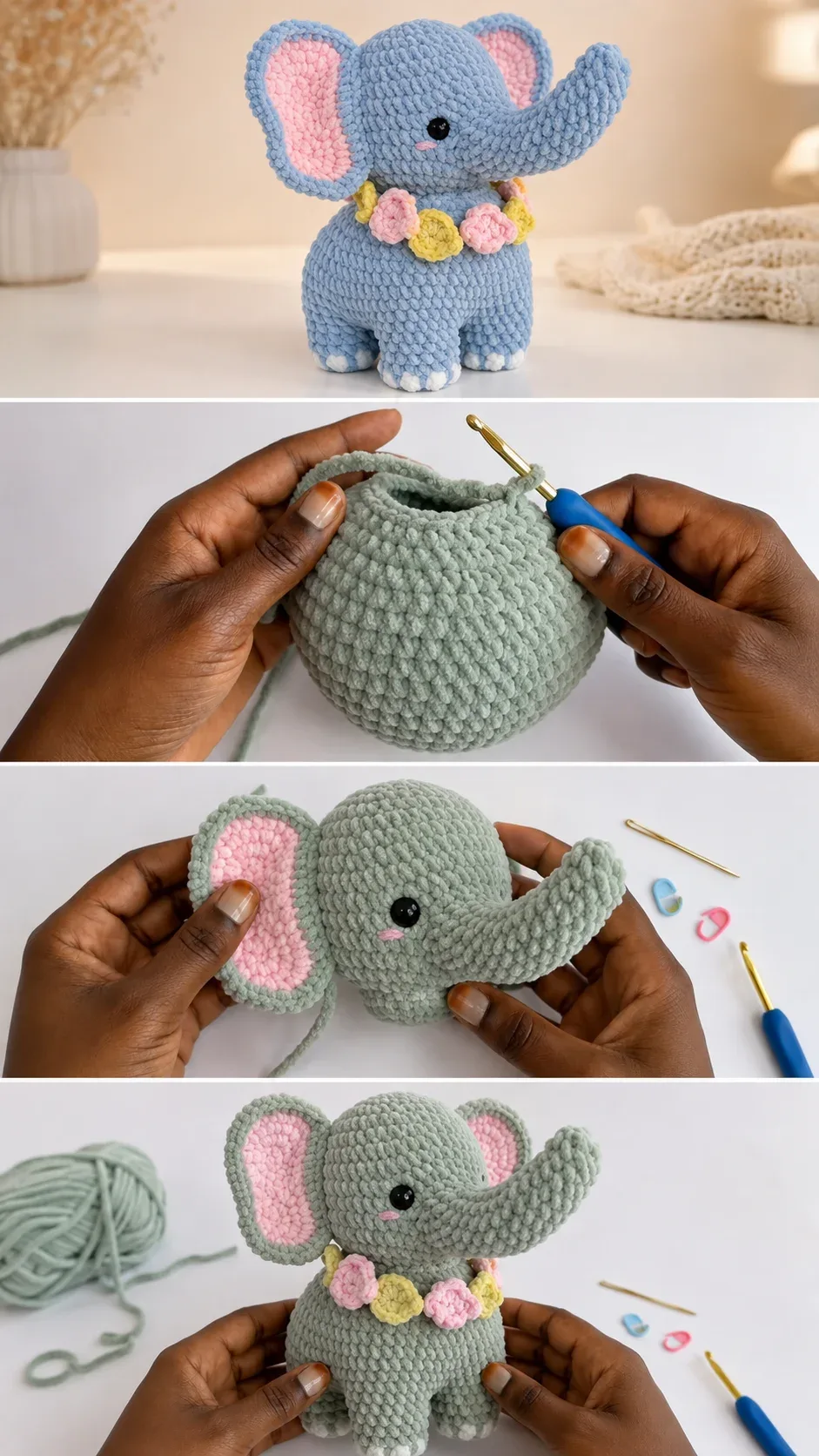 Crochet Elephant Amigurumi: A Charming Whimsical Treasure pattern