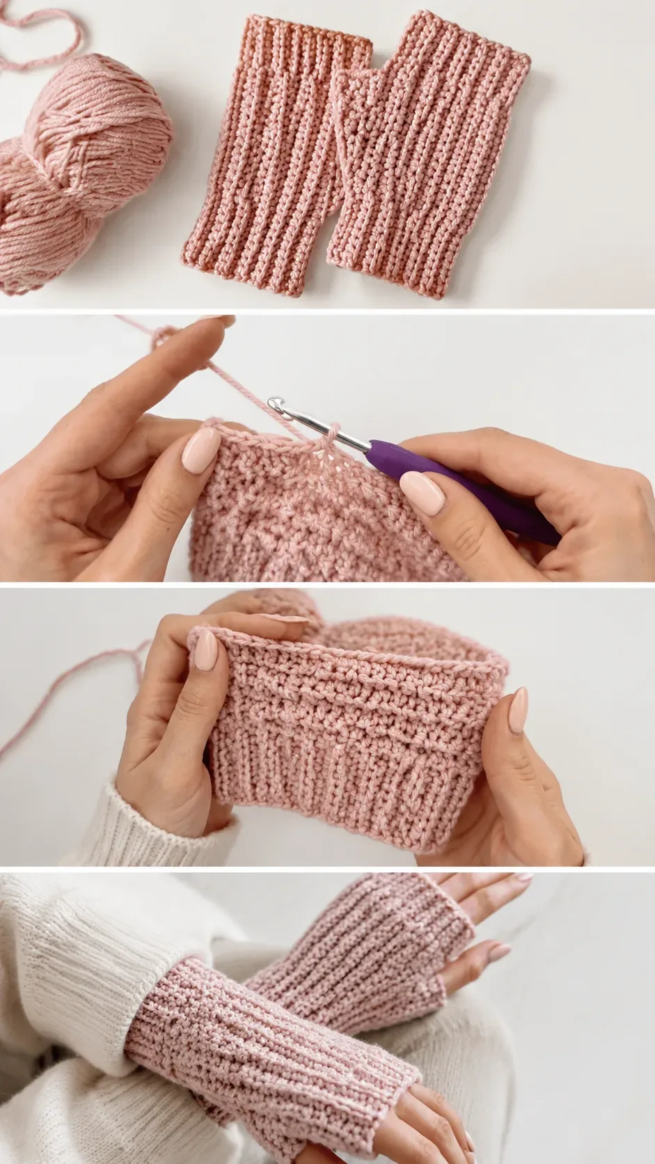 Crochet Fingerless Gloves: A Warm and Chic Essential pattern