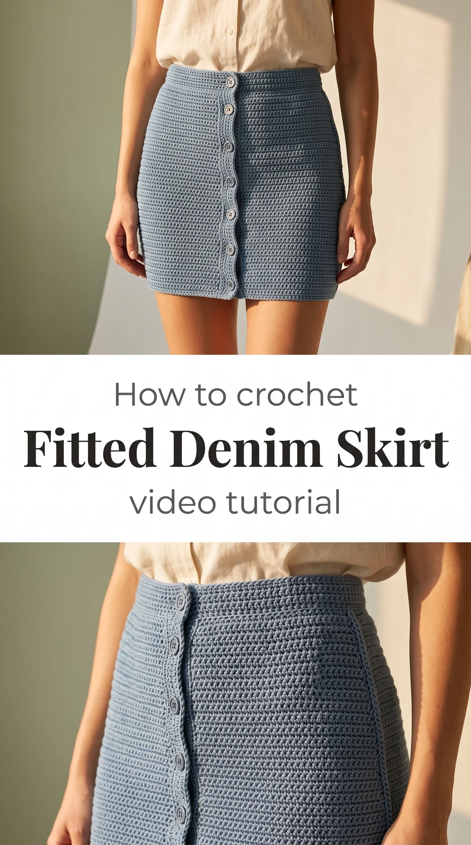 Crochet Fitted Denim Skirt: A Tailored Wardrobe Update