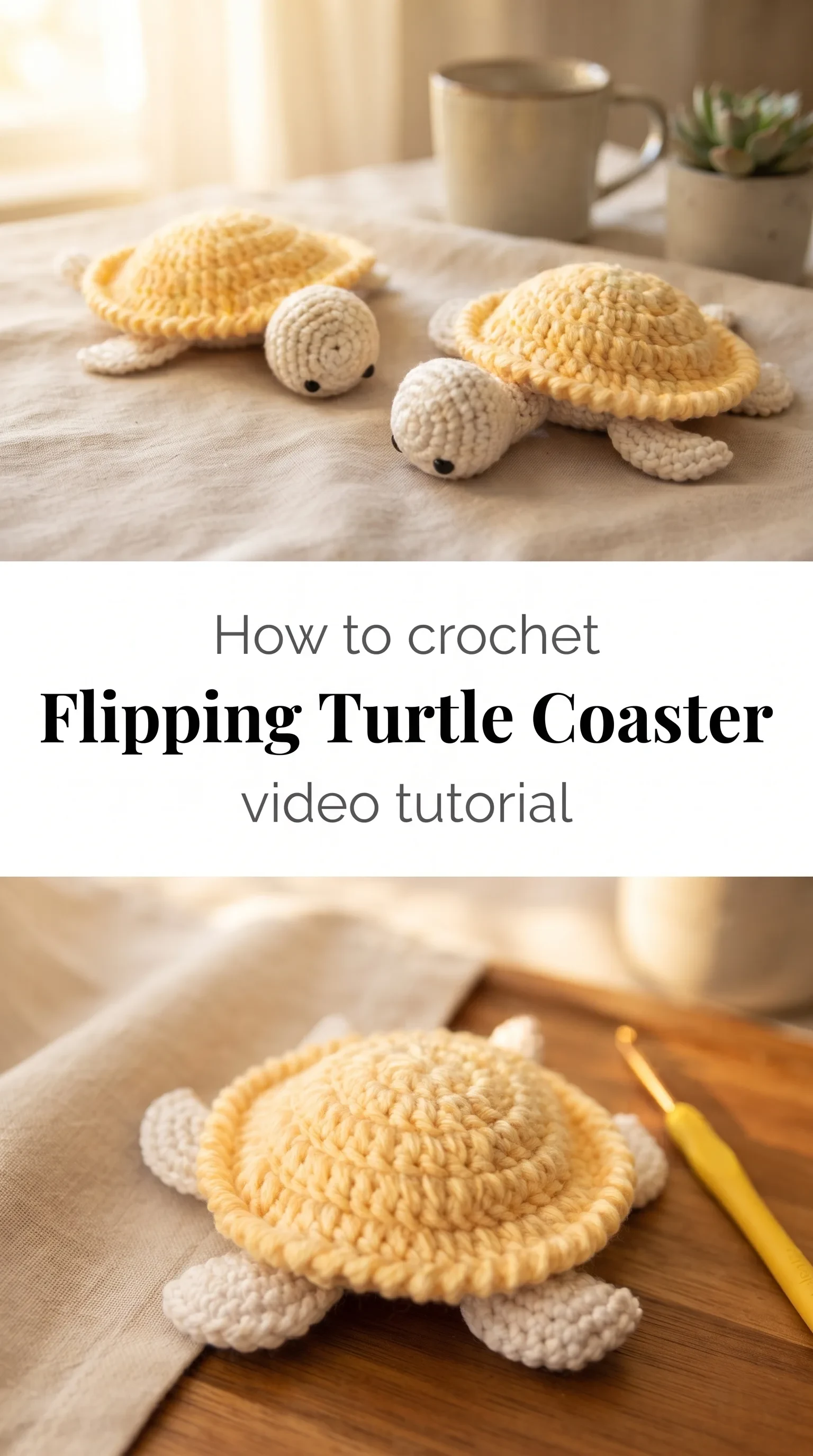 Crochet Flipping Turtle Coaster: A Playful Home Accent