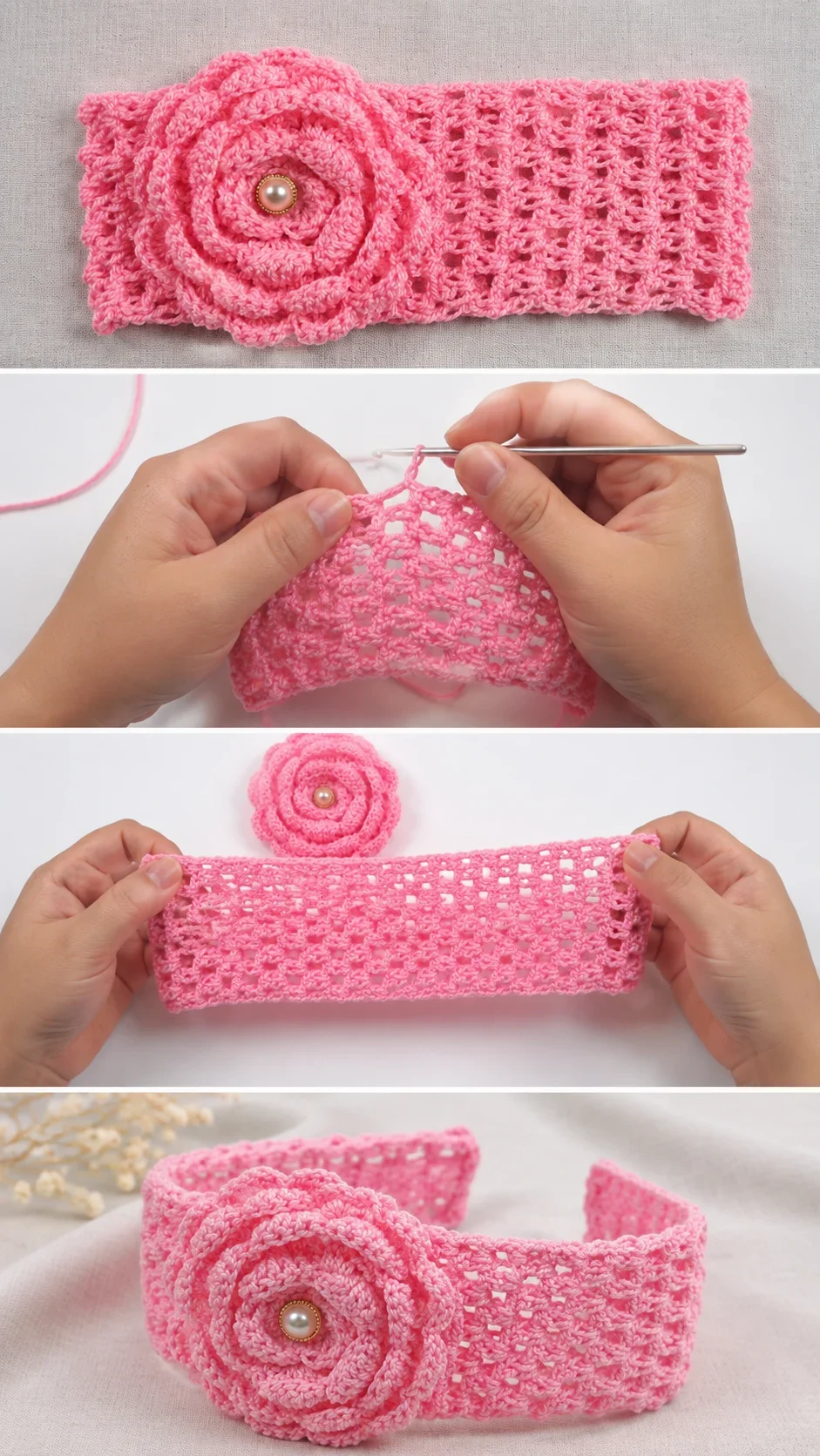 Crochet Floral Headband: A Sweet and Charming Accent pattern
