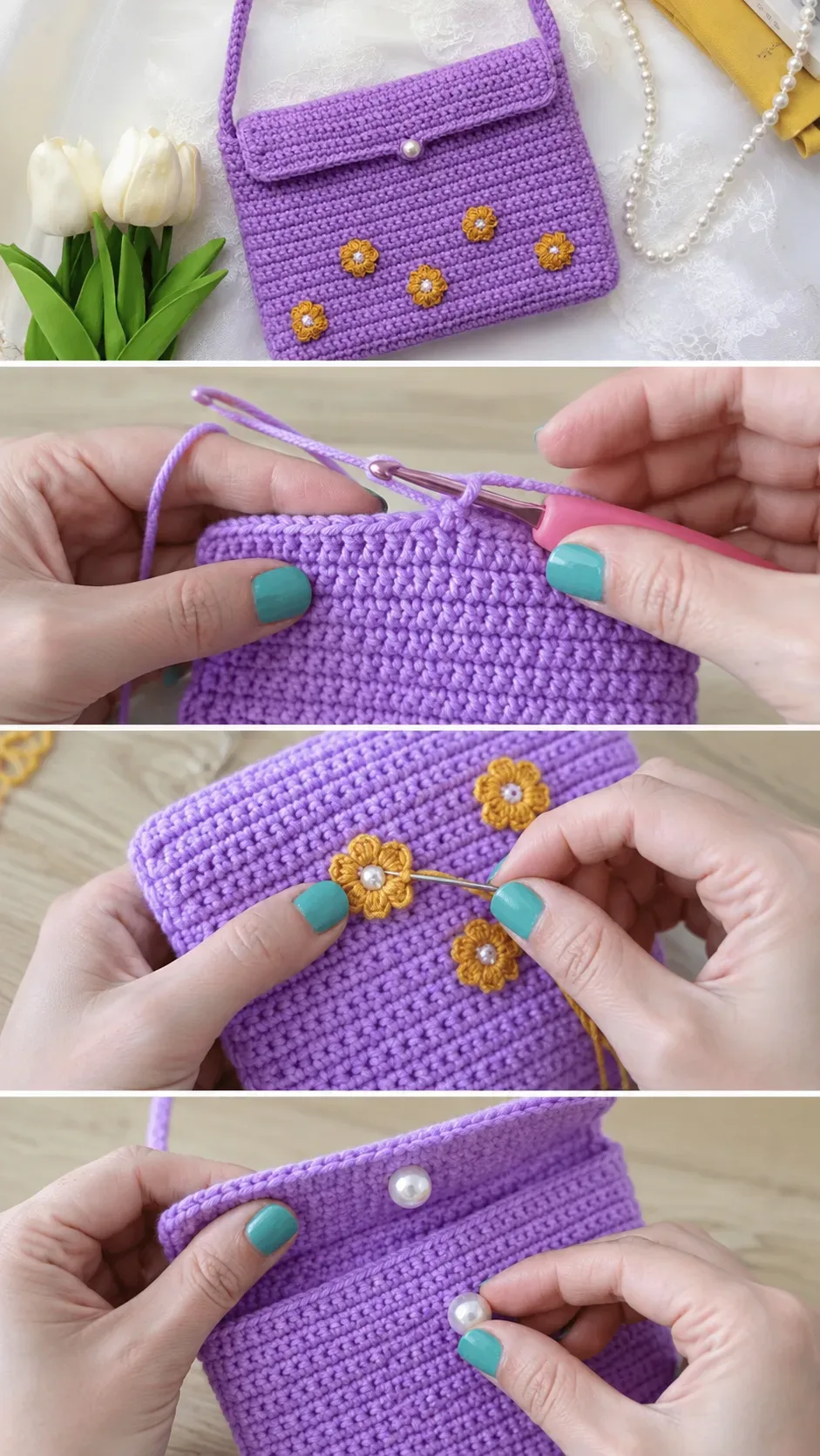 Crochet Floral Mini Bag: A Chic and Charming Accessory pattern
