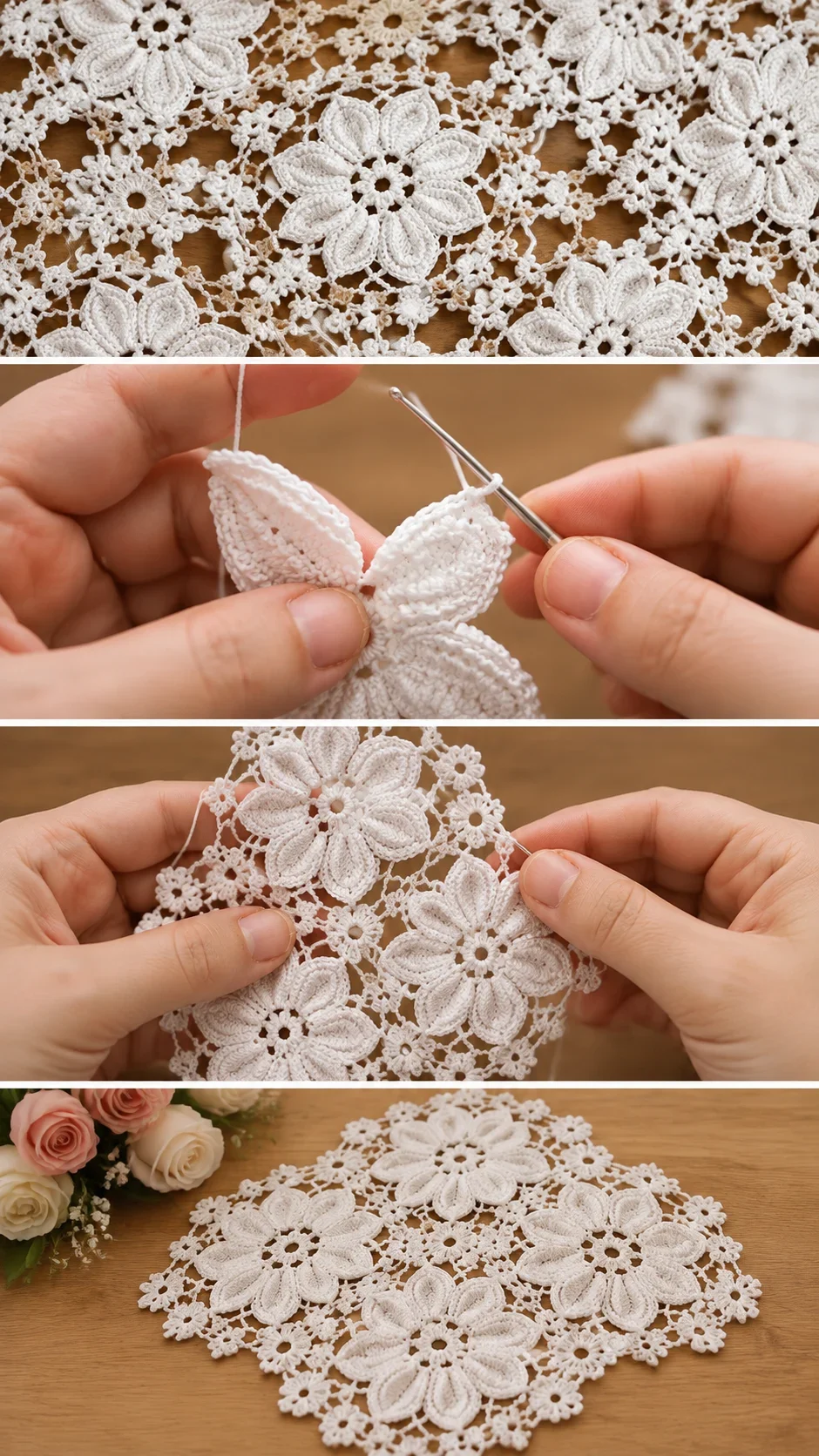 Crochet Floral Motif: A Timeless Lace Masterpiece pattern