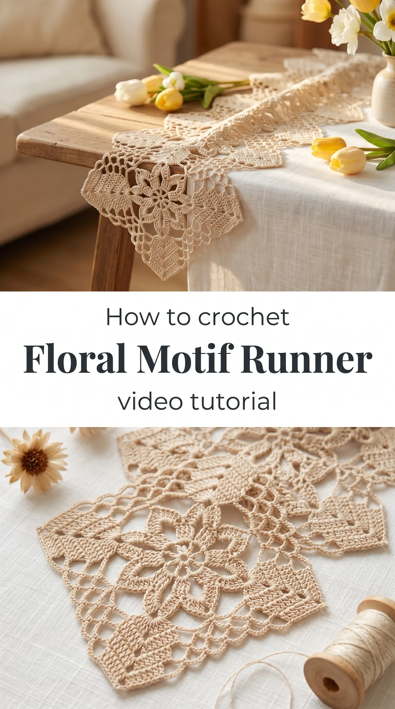 Crochet Floral Motif Runner: A Delicate Versatile Design