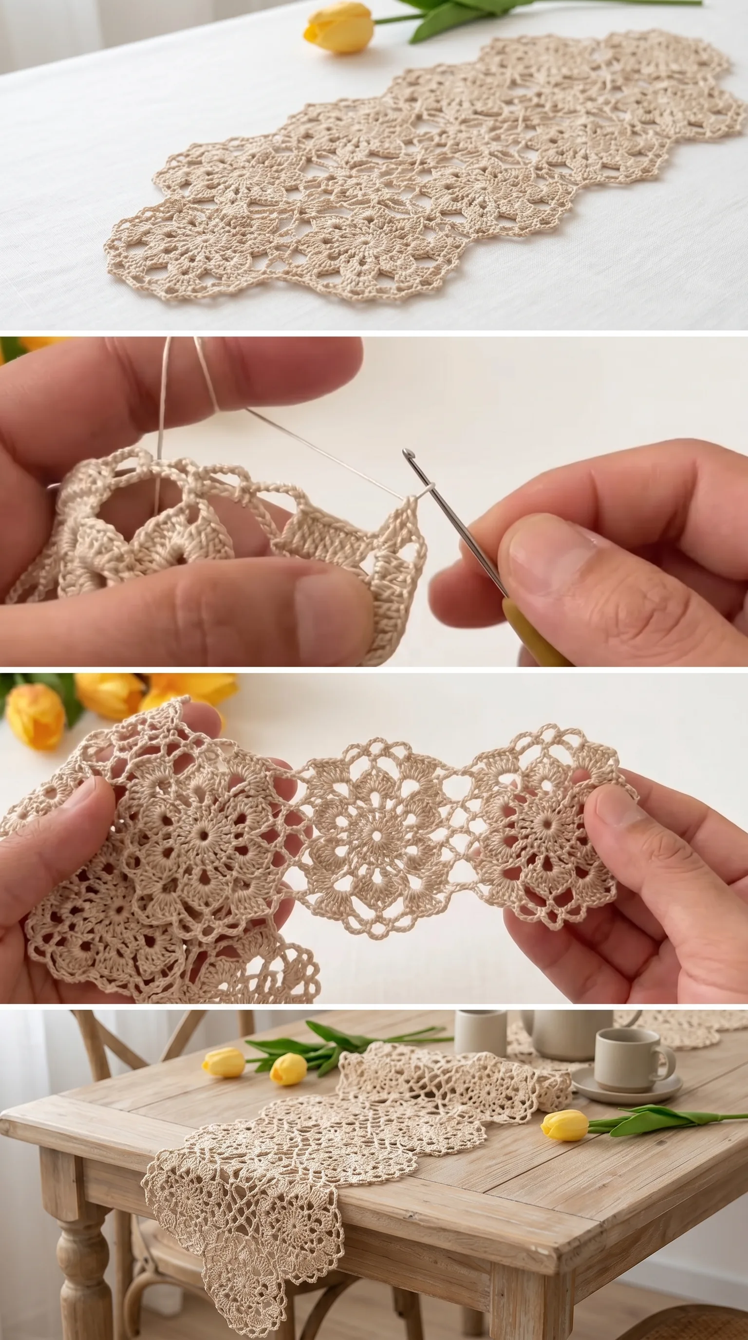 Crochet Floral Motif Runner: A Delicate Versatile Design pattern