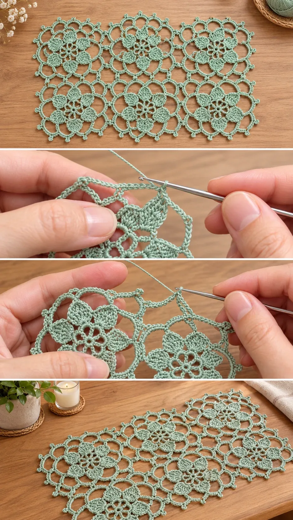 Crochet Floral Runner: A Timeless and Delicate Accent pattern