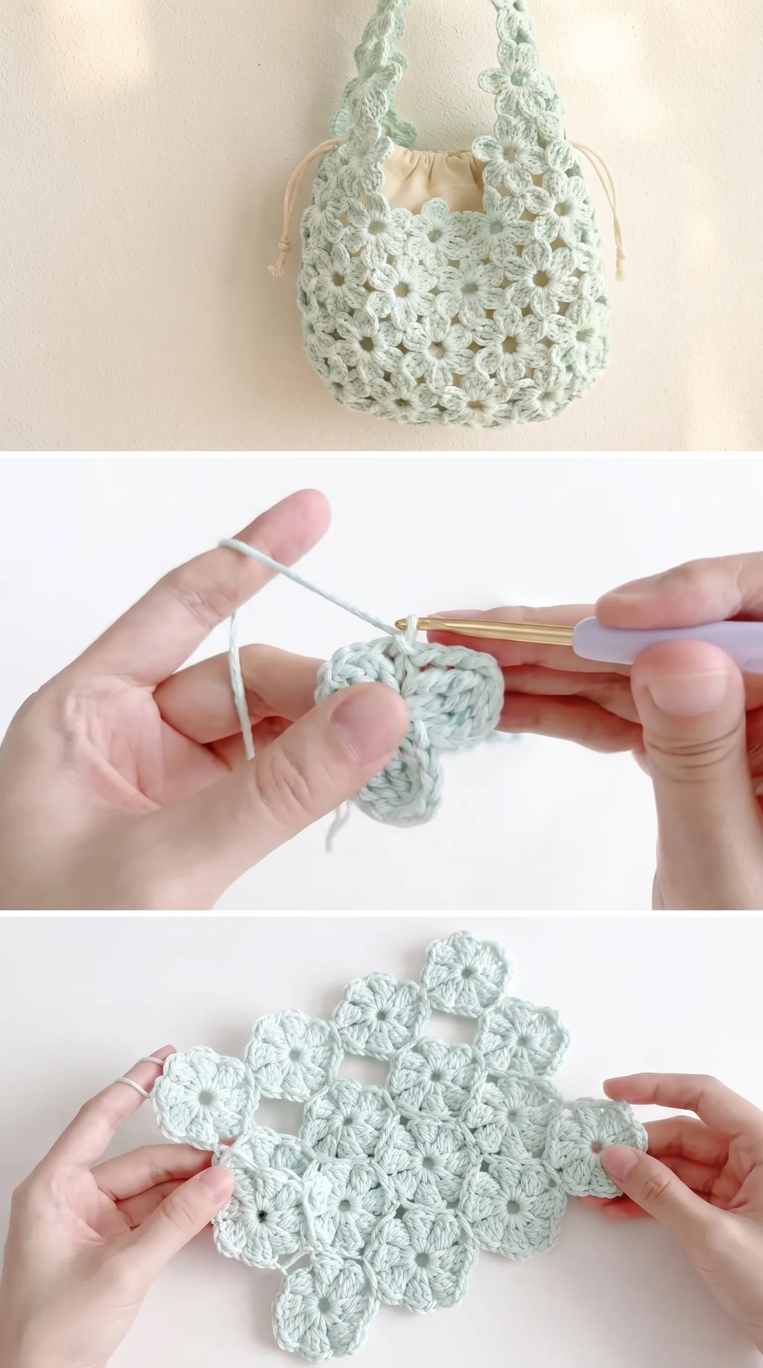 Crochet Flower Bag: A Delicate and Durable Accessory pattern