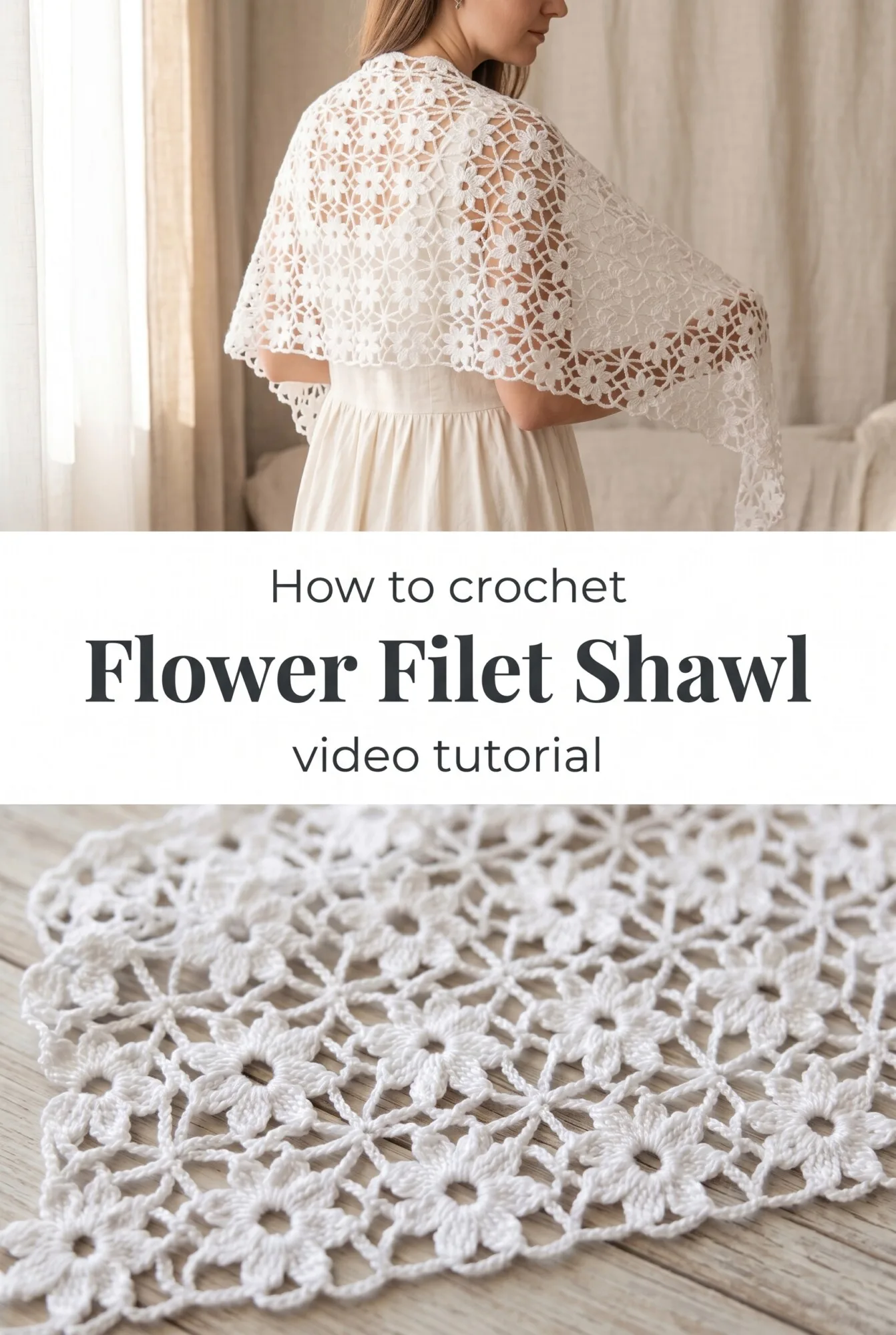 Crochet Flower Filet Shawl: A Gorgeous Lacy Statement Piece