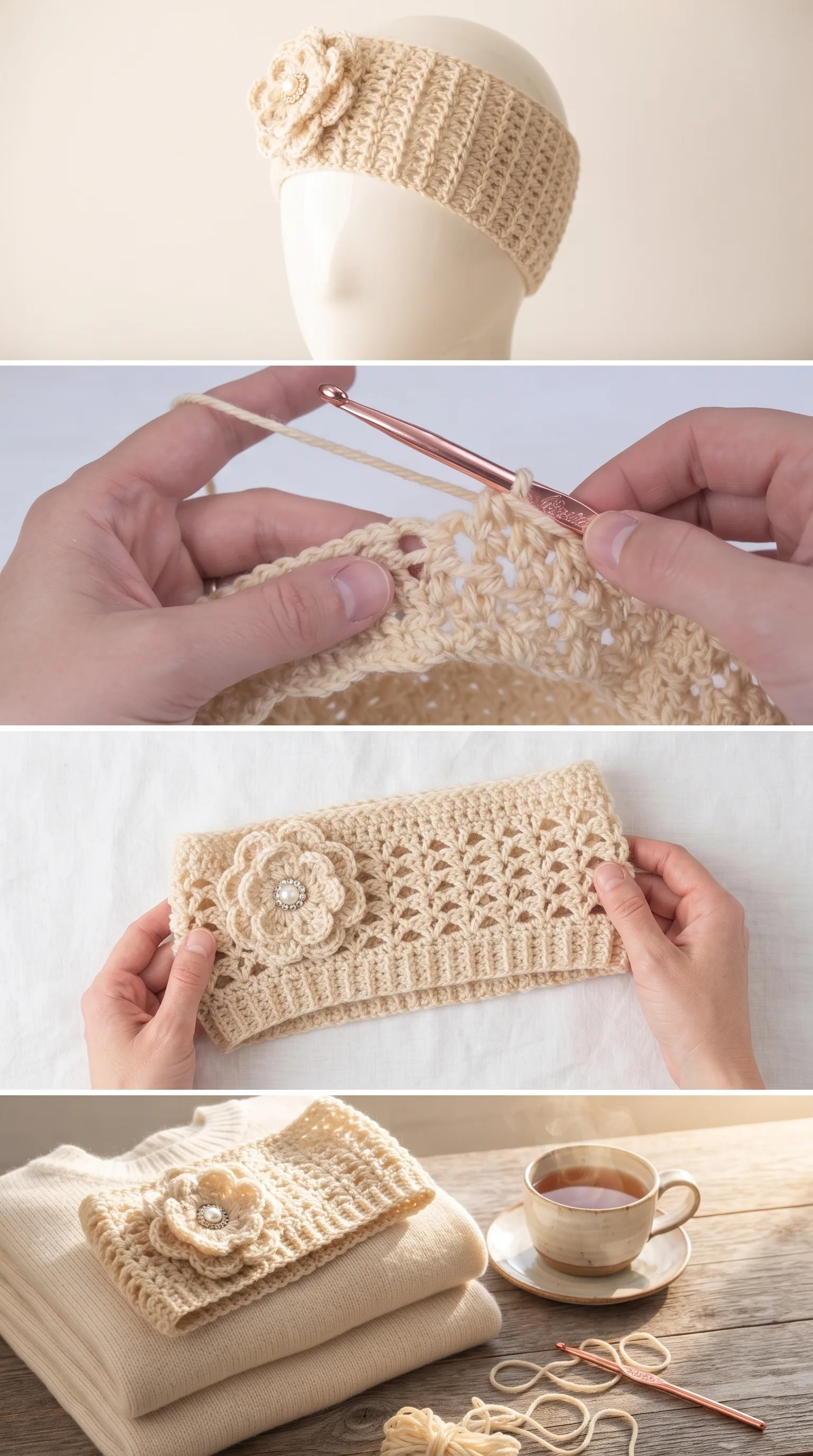 Crochet Flower Headband: A Charming Winter Accessory pattern