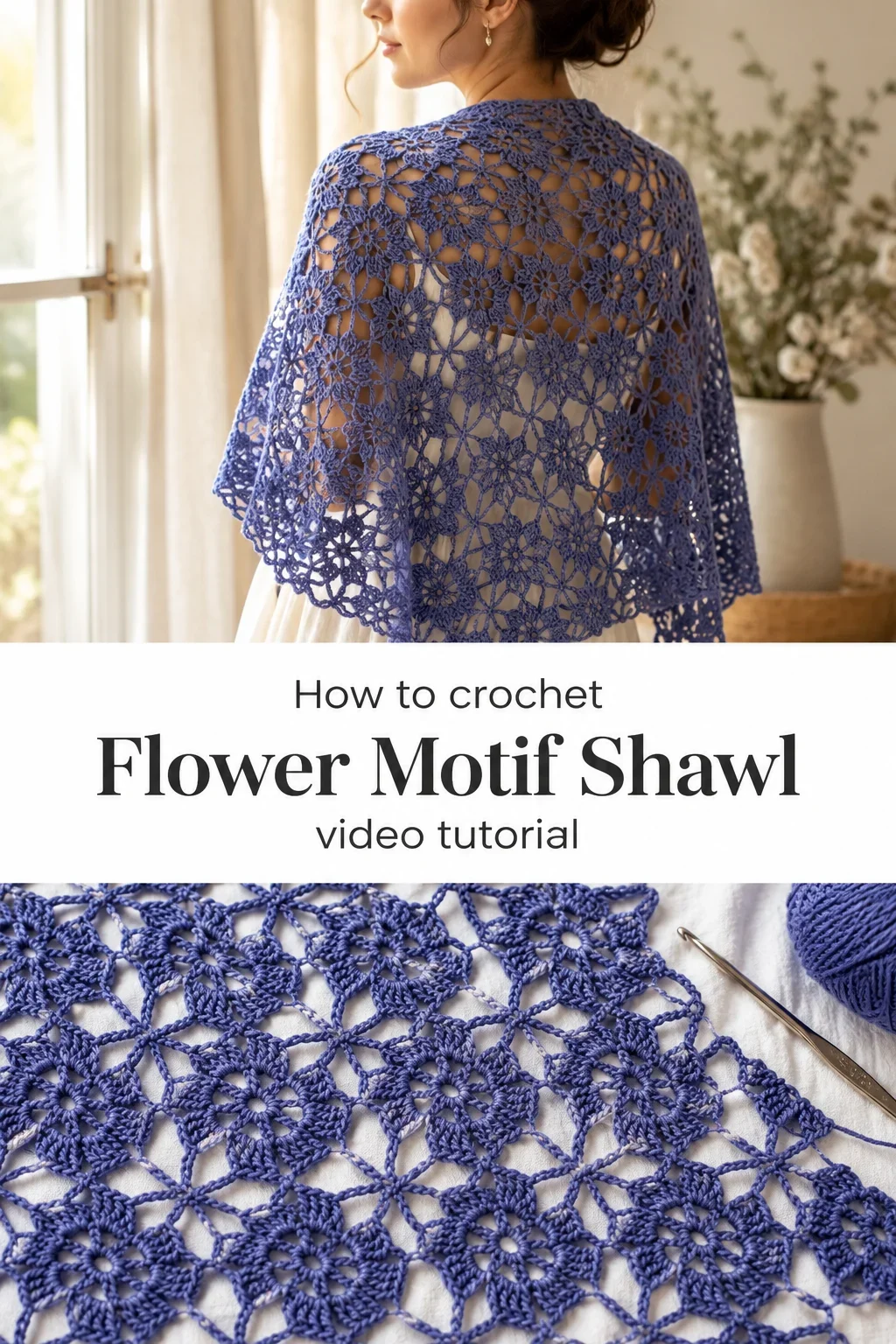 Crochet Flower Motif Shawl: A Timeless Lacy Treasure