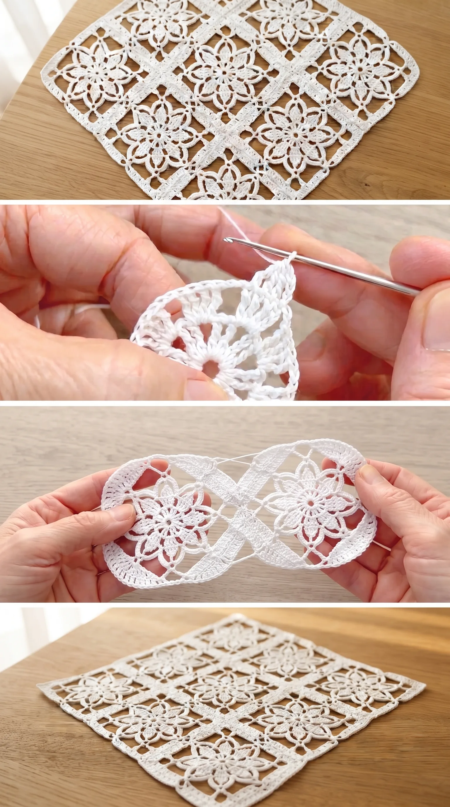 Crochet Flower Square Motif: A Delicate Lacework Essential pattern