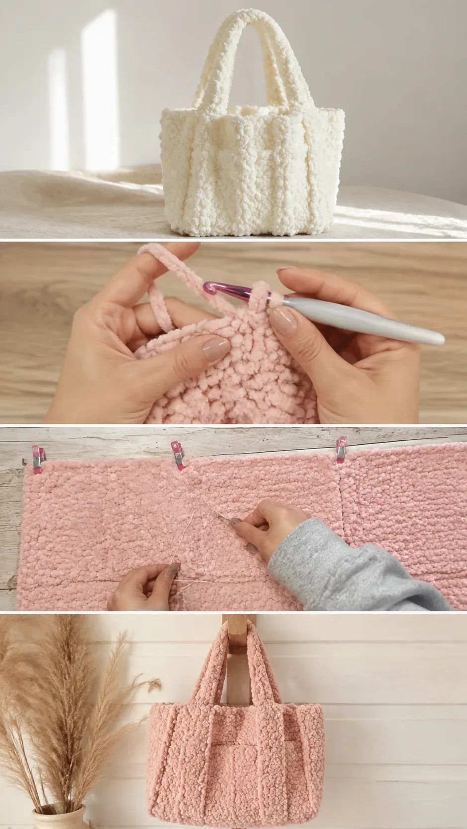 Crochet Fluffy Tote Bag: A Chic and Sturdy Everyday Tote pattern