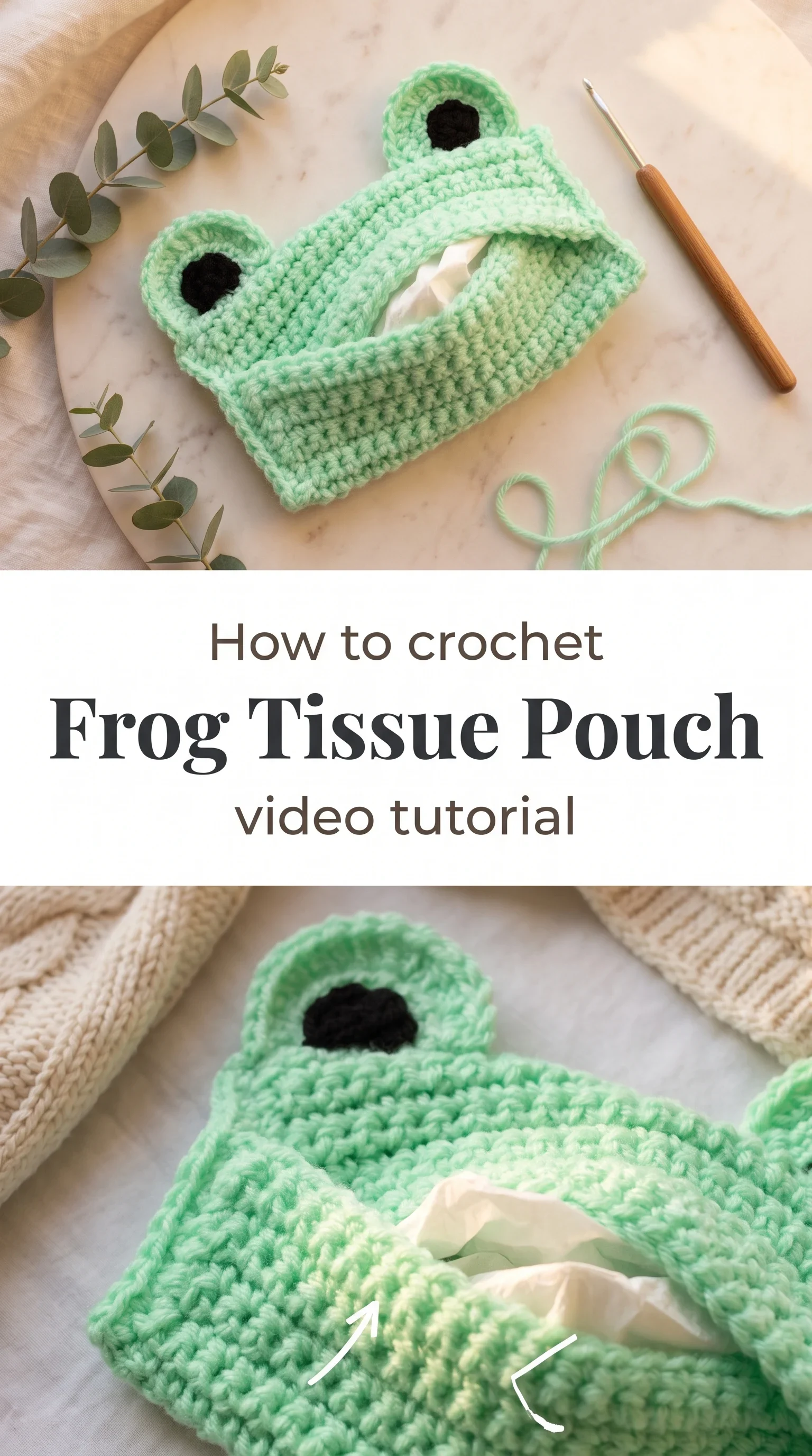 Crochet Frog Tissue Pouch: A Playful and Practical Accessory